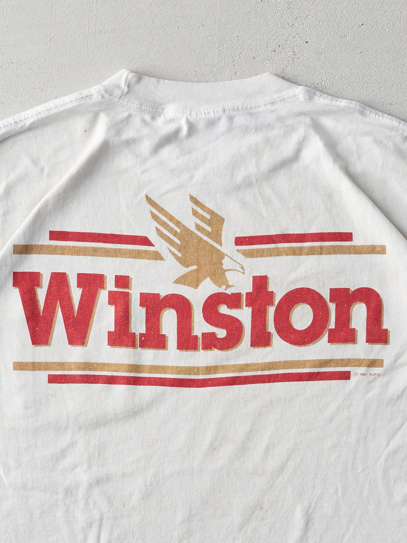Vintage 92' White Winston Racing Pocket Tee (L)