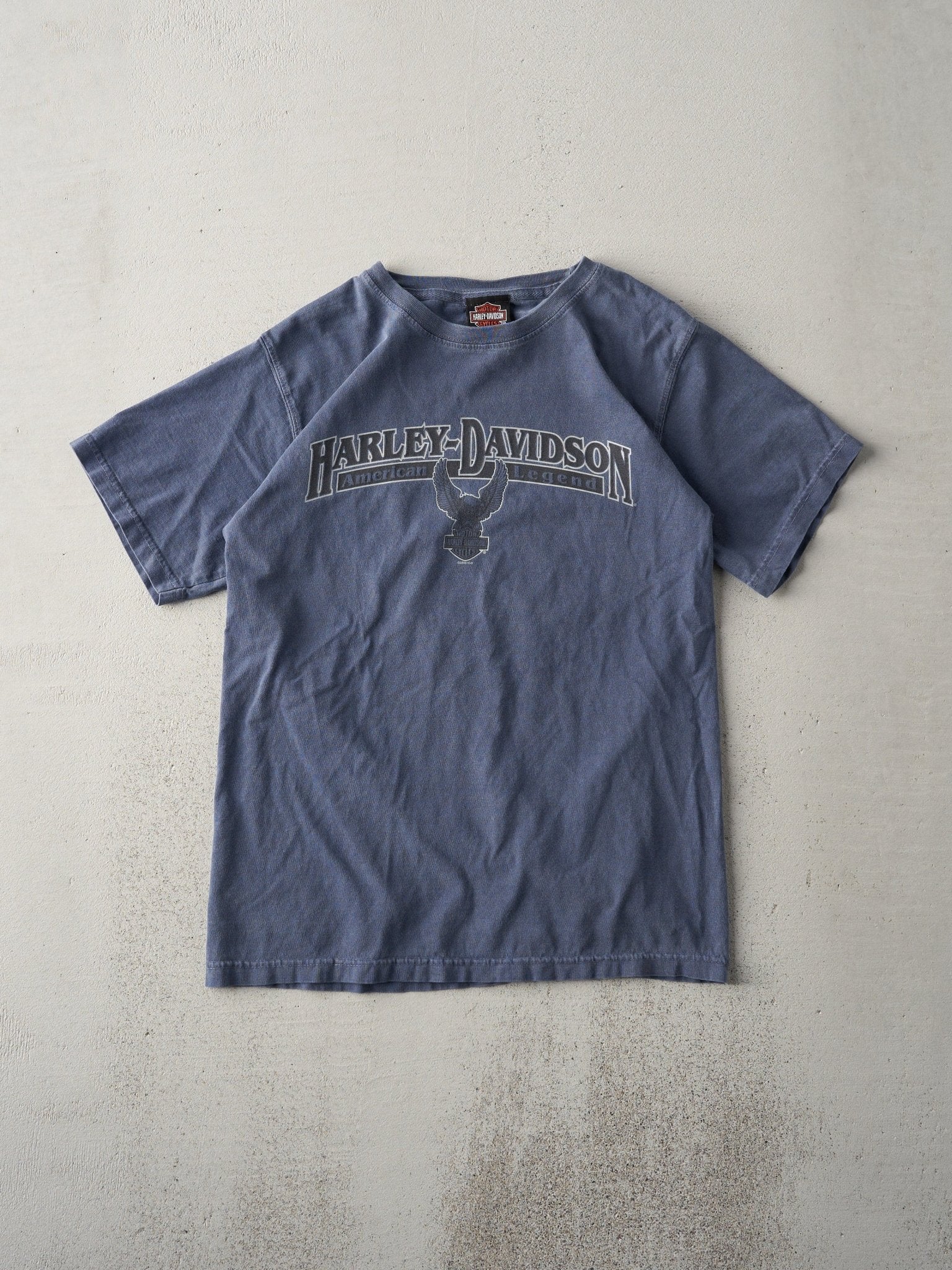 Vintage 08' Washed Blue Harley Davidson Fort Myers Florida Tee (S)