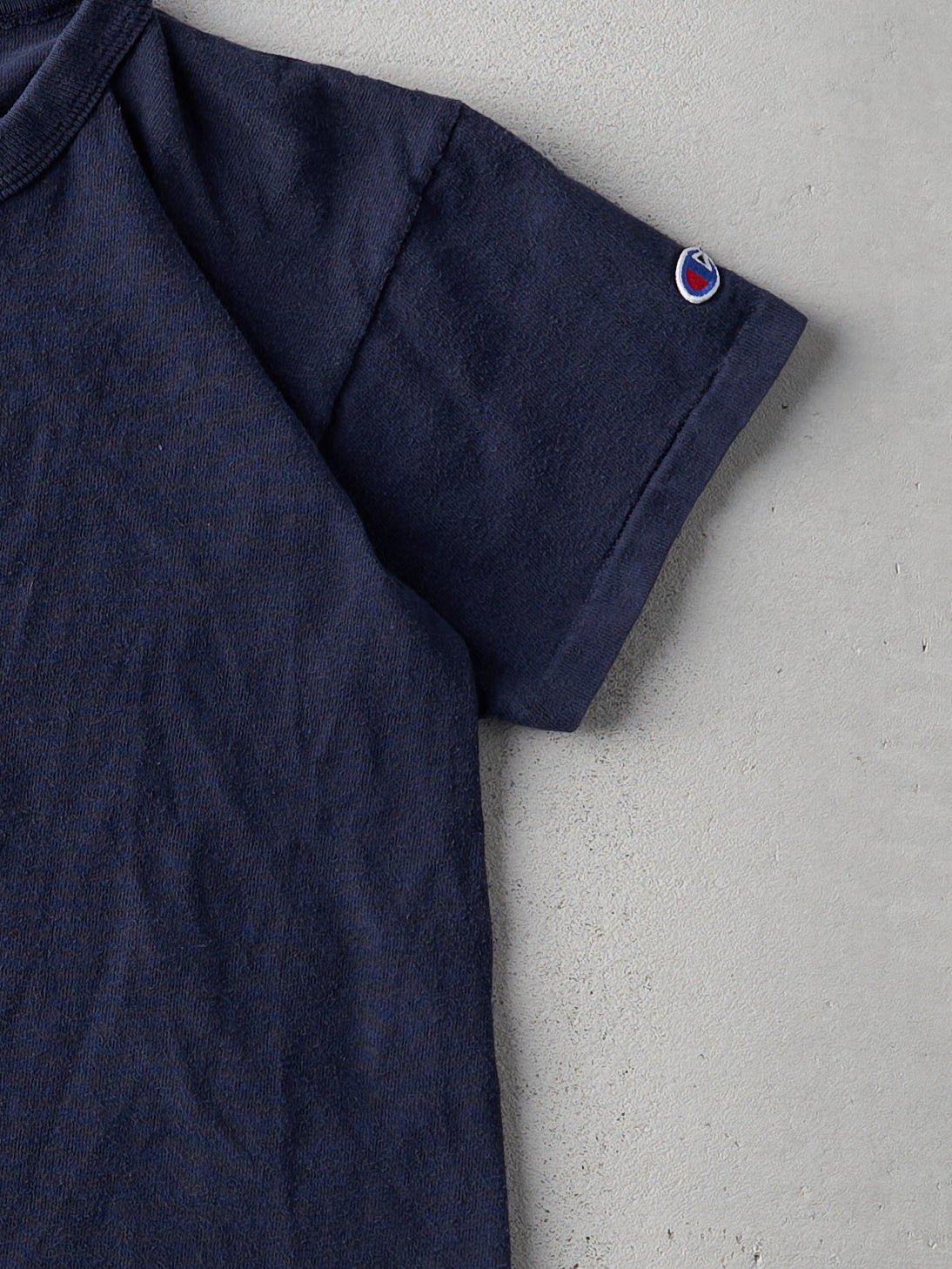 Vintage 80s Navy Blank Champion Tee (XS/S)