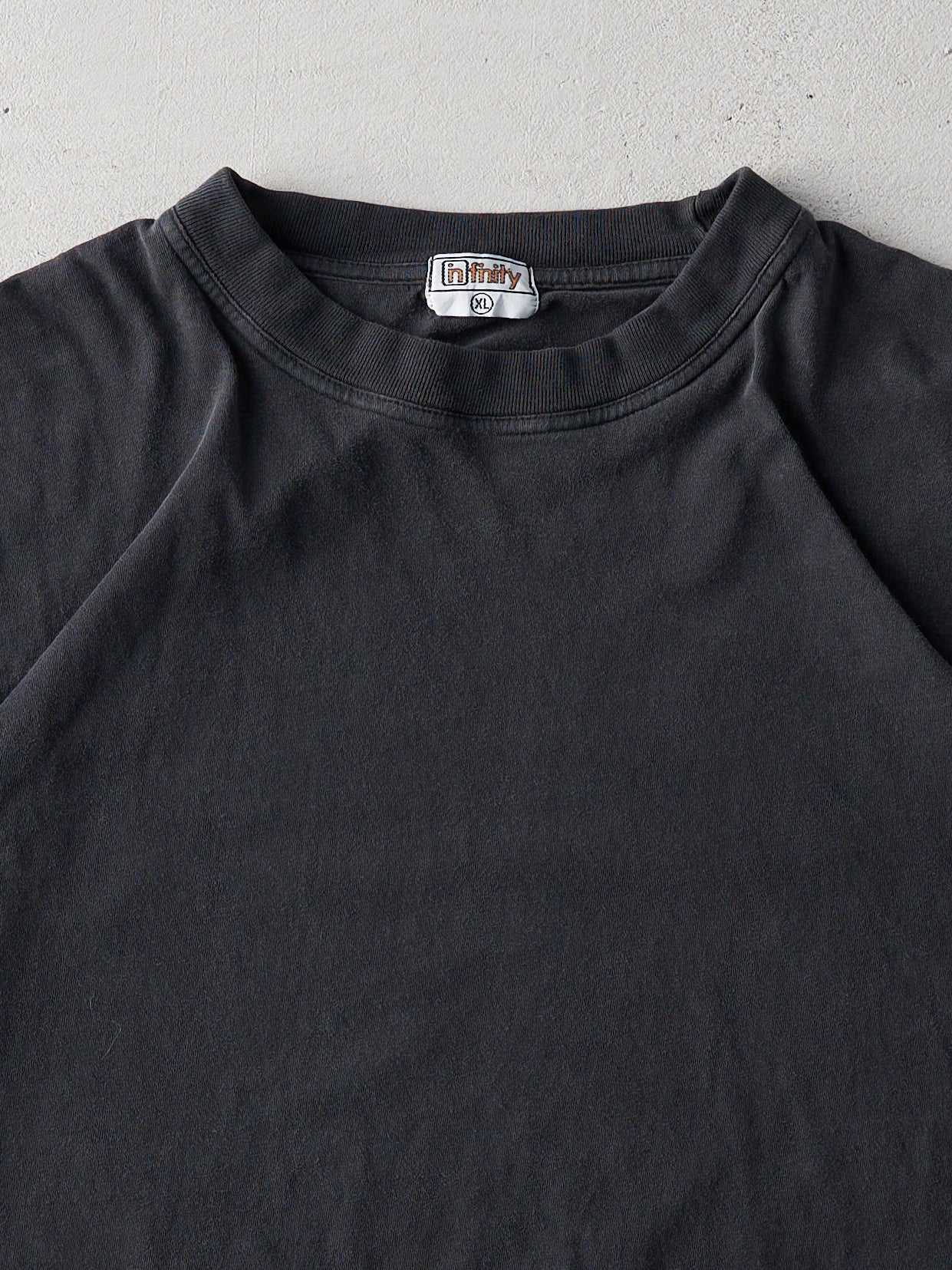 Vintage 90s Black Blank Infinity Boxy Tee (L)