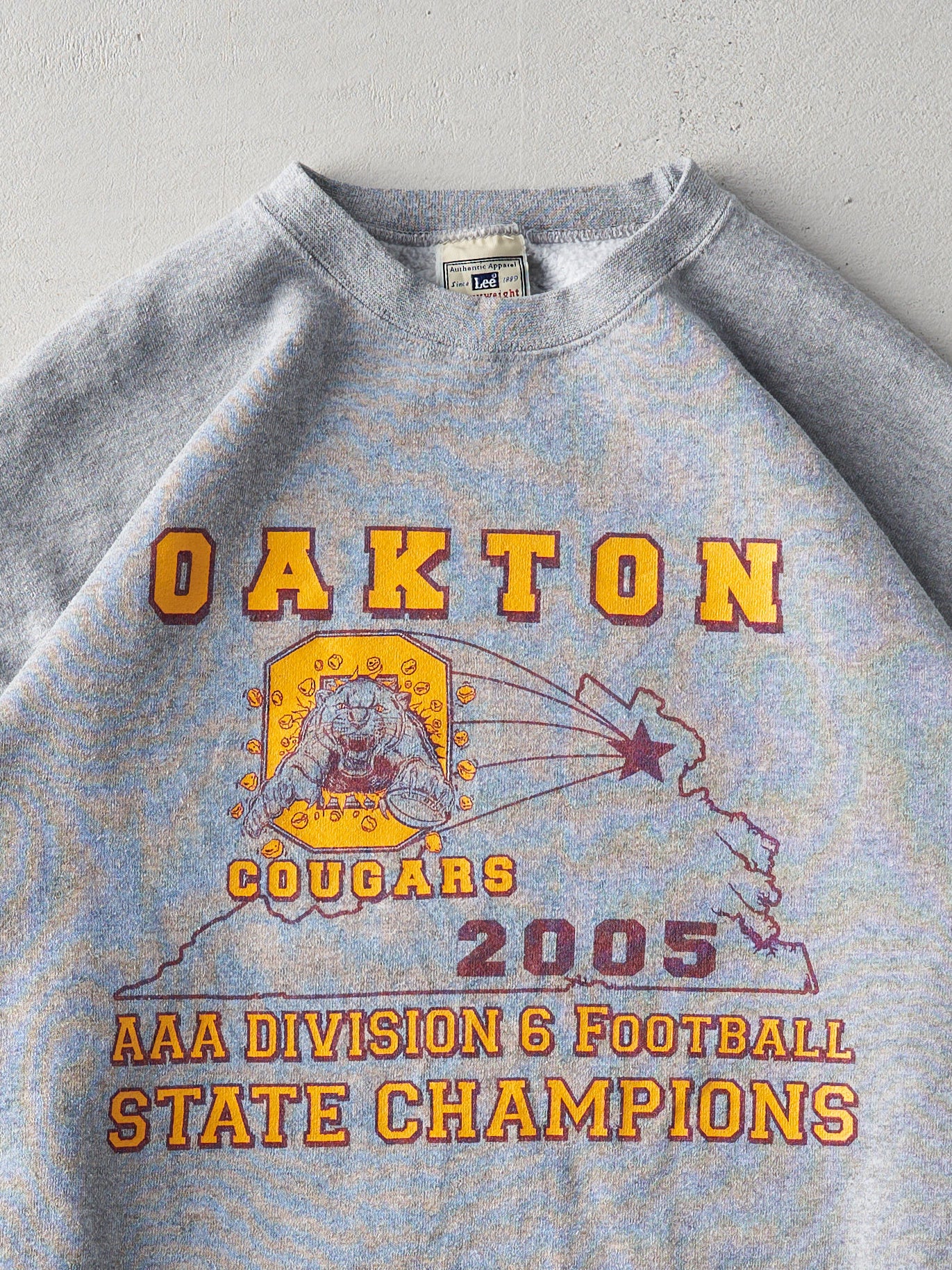 Vintage 05' Light Grey Oakton Football State Champions Crewneck (L)