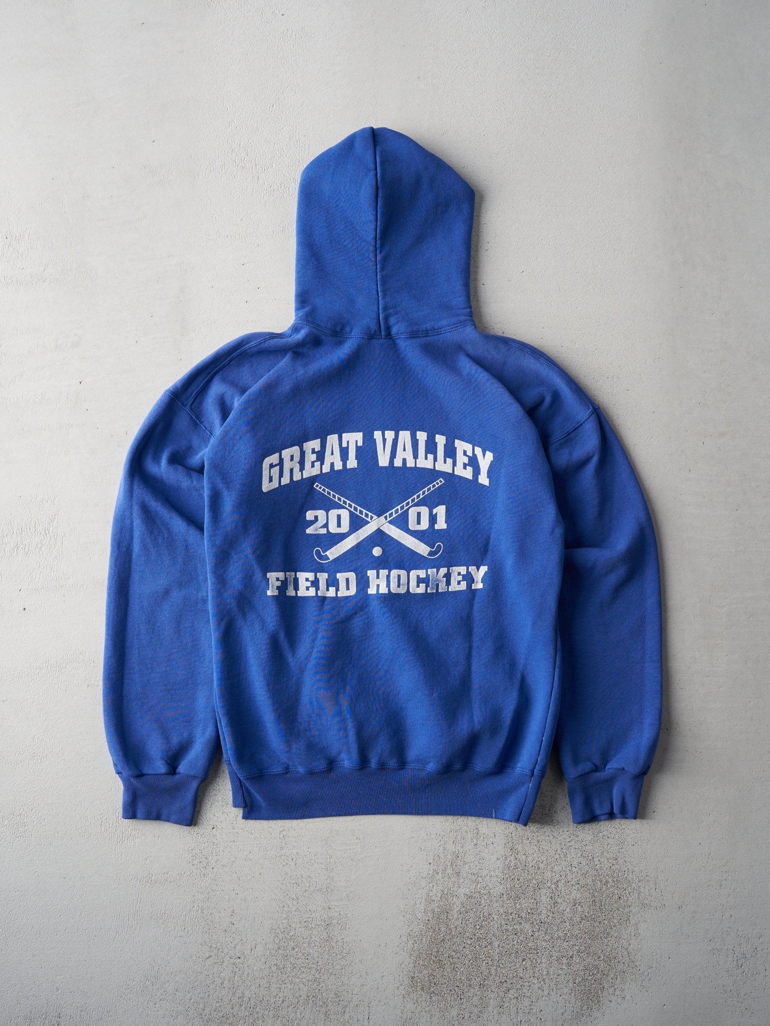 Vintage 01' Cobalt Blue Great Valley Field Hockey Russell Athletics Hoodie (L)