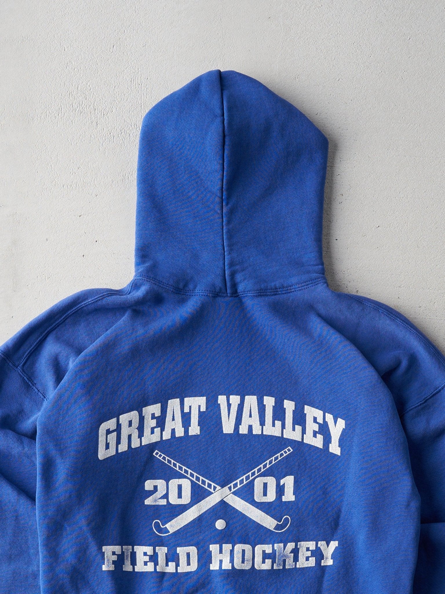 Vintage 01' Cobalt Blue Great Valley Field Hockey Russell Athletics Hoodie (L)
