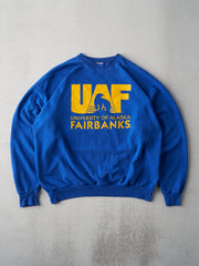 Vintage 90s Royal Blue University of Alaska Fairbanks Boxy Crewneck (L)