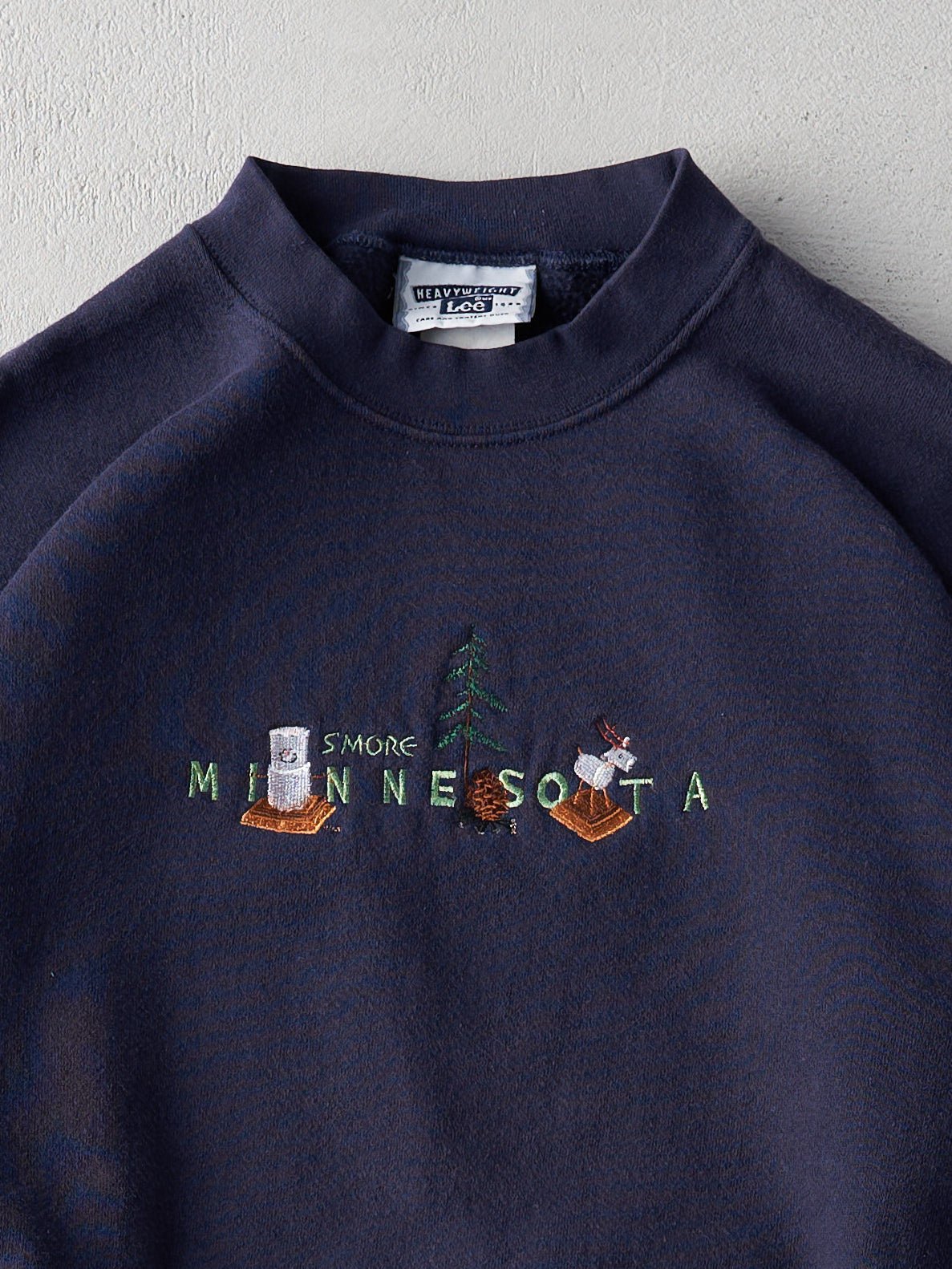 Vintage 90s Navy Minnesota S'more Embroidered Crewneck (L)