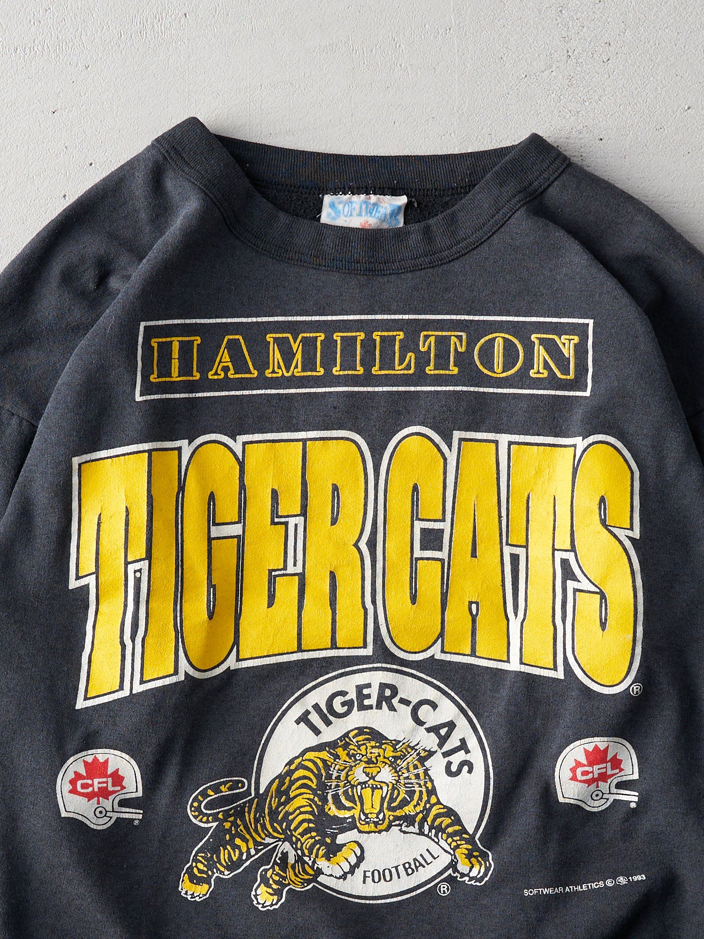 Vintage 93' Charcoal Grey Hamilton Tiger Cats Crewneck (M)