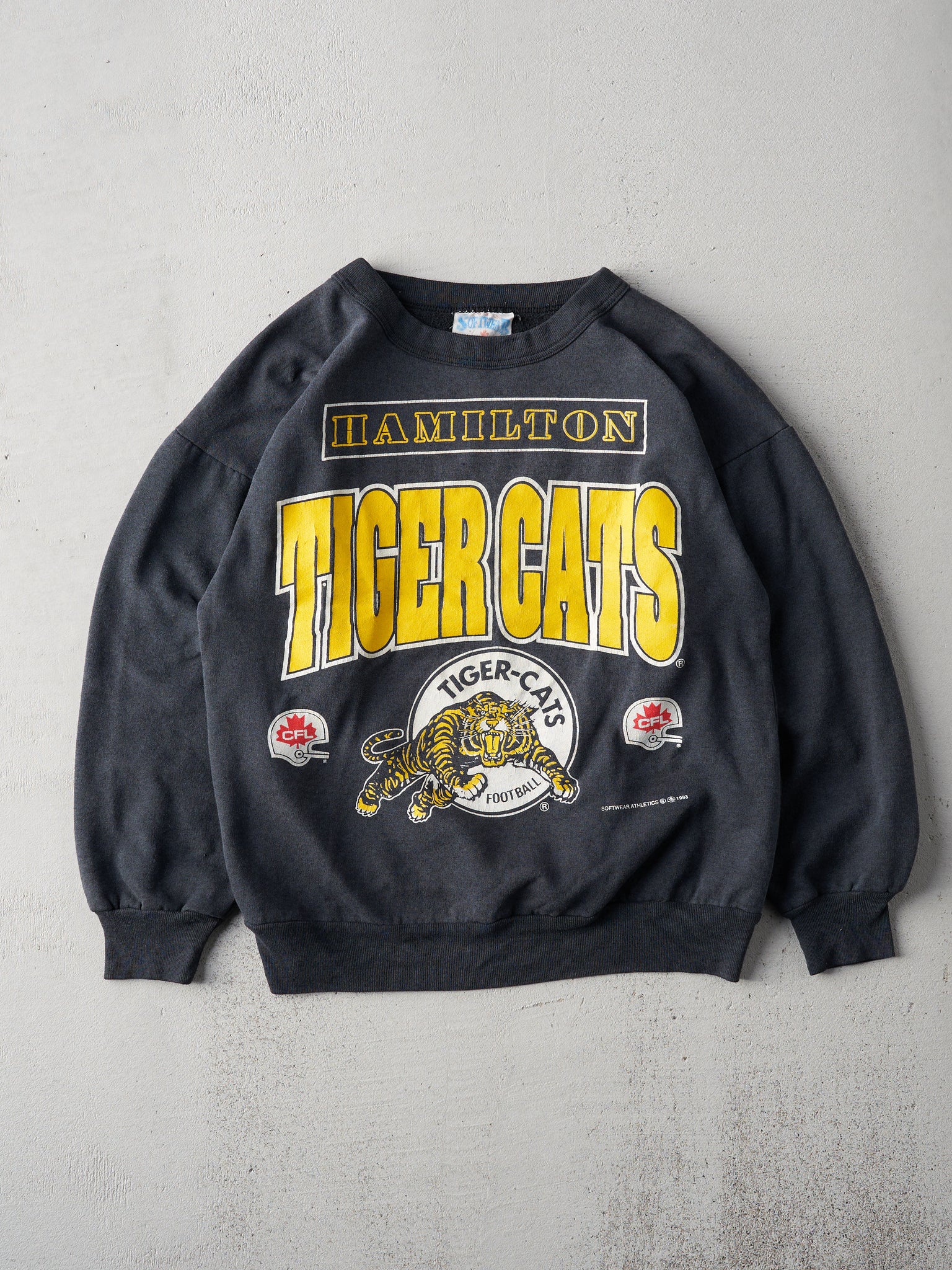 Vintage 93' Charcoal Grey Hamilton Tiger Cats Crewneck (M)