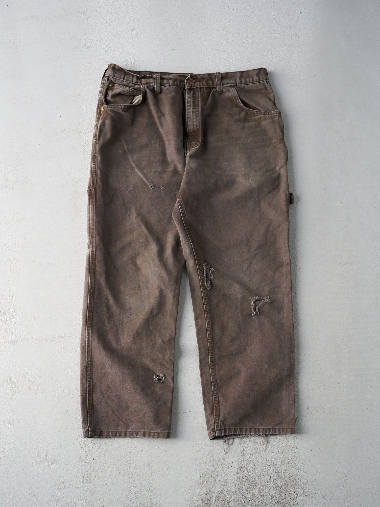 Vintage Y2K Dark Brown Tough Duck Carpenter Pants (36x28)