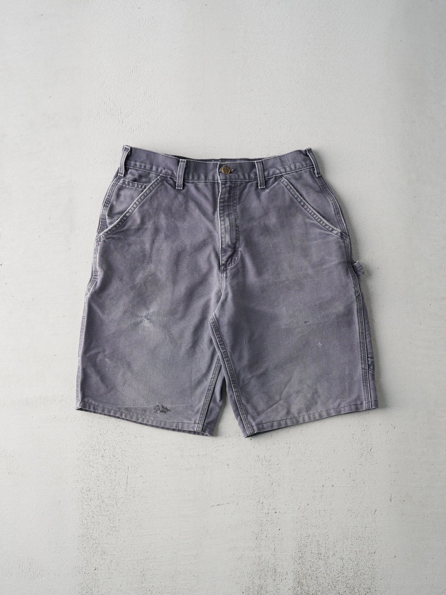 Vintage Y2K Faded Charcoal Grey Carhartt Dungaree Fit Shorts (30x10)