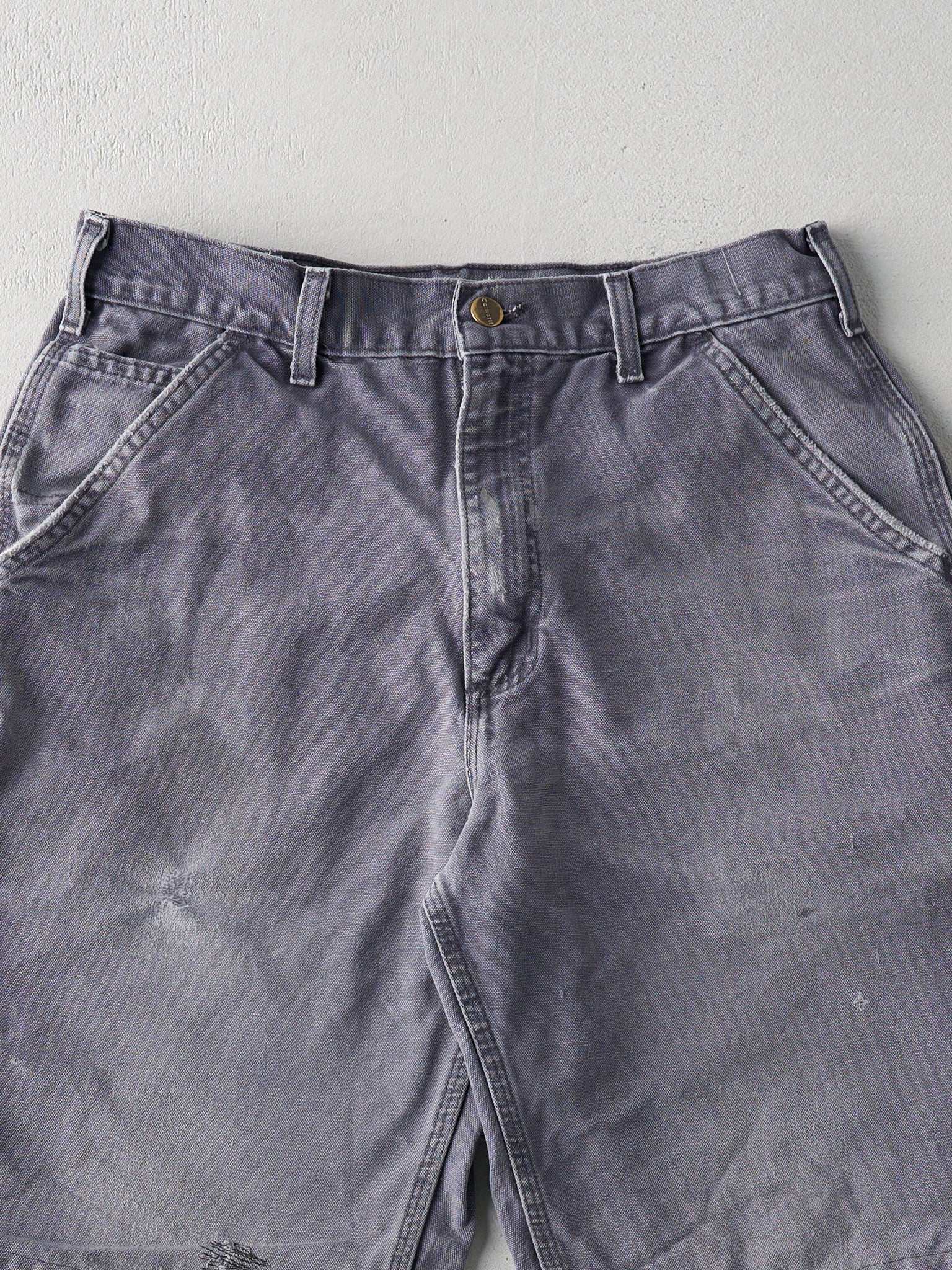 Vintage Y2K Faded Charcoal Grey Carhartt Dungaree Fit Shorts (30x10)