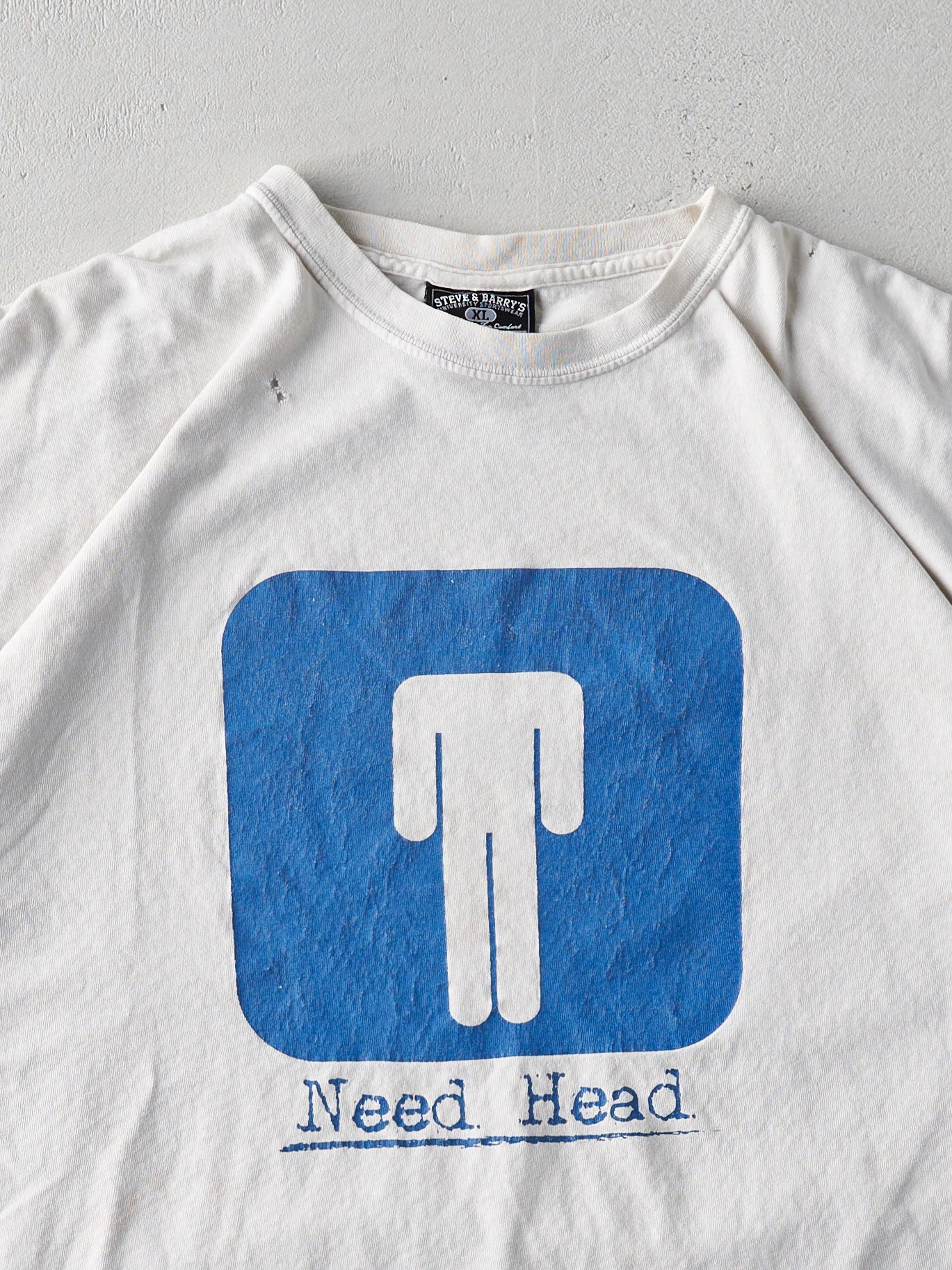 Vintage White "Need Head" Tee (L)
