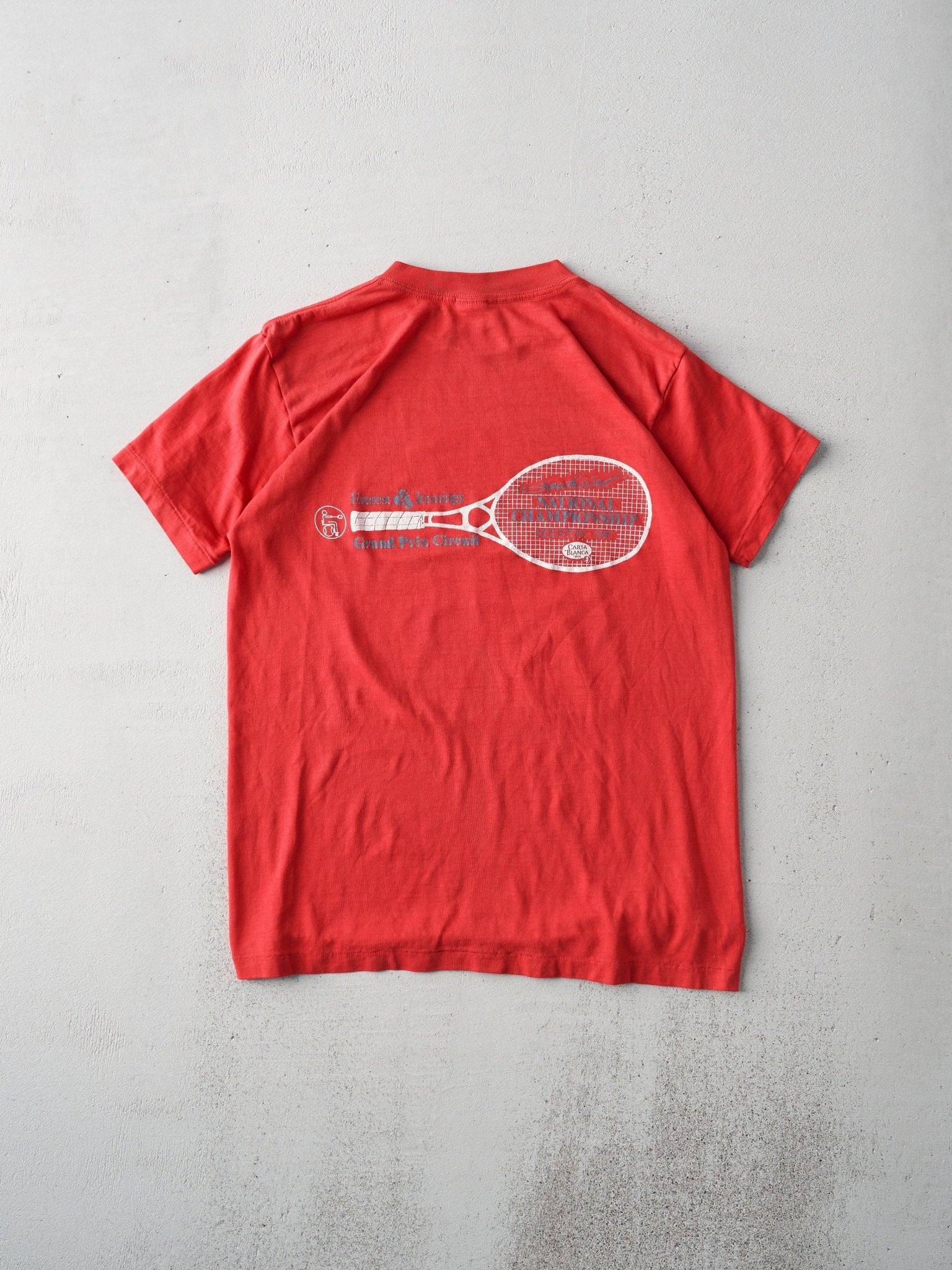 Vintage 87' Red Adidas Grand Prix Tennis Single Stitch Tee (S)