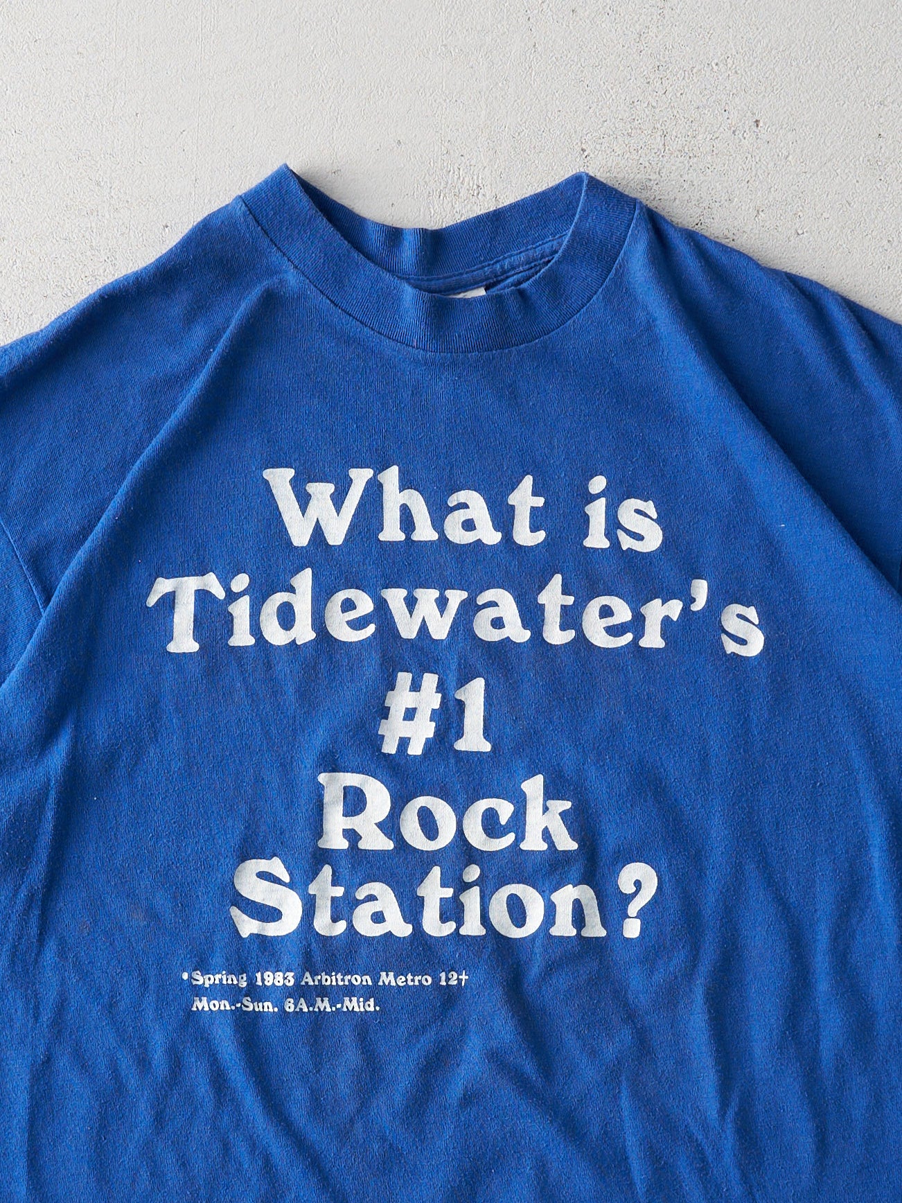 Vintage 83' Royal Blue FM99 Rock Station Single Stitch Tee (M)