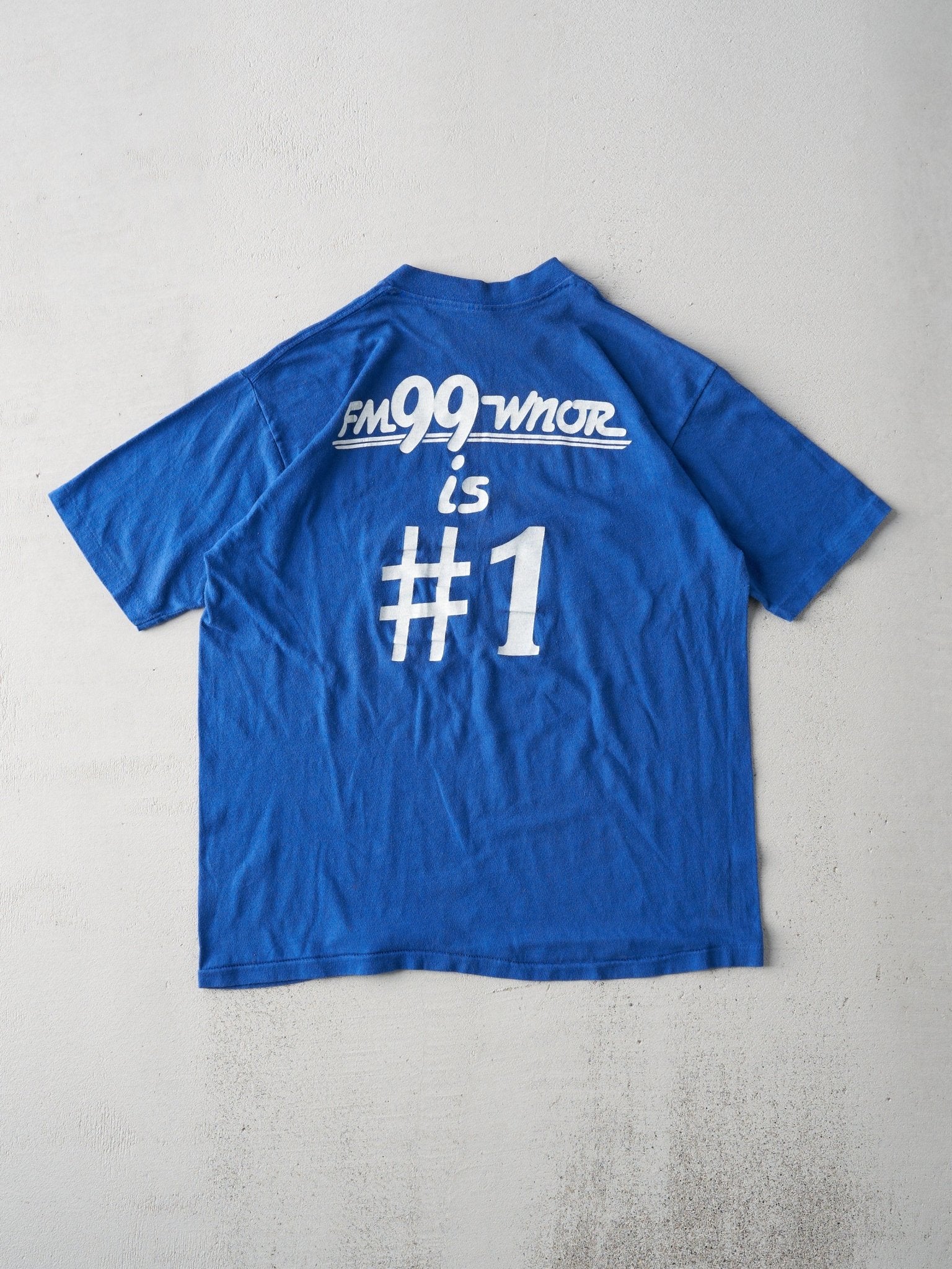 Vintage 83' Royal Blue FM99 Rock Station Single Stitch Tee (M)