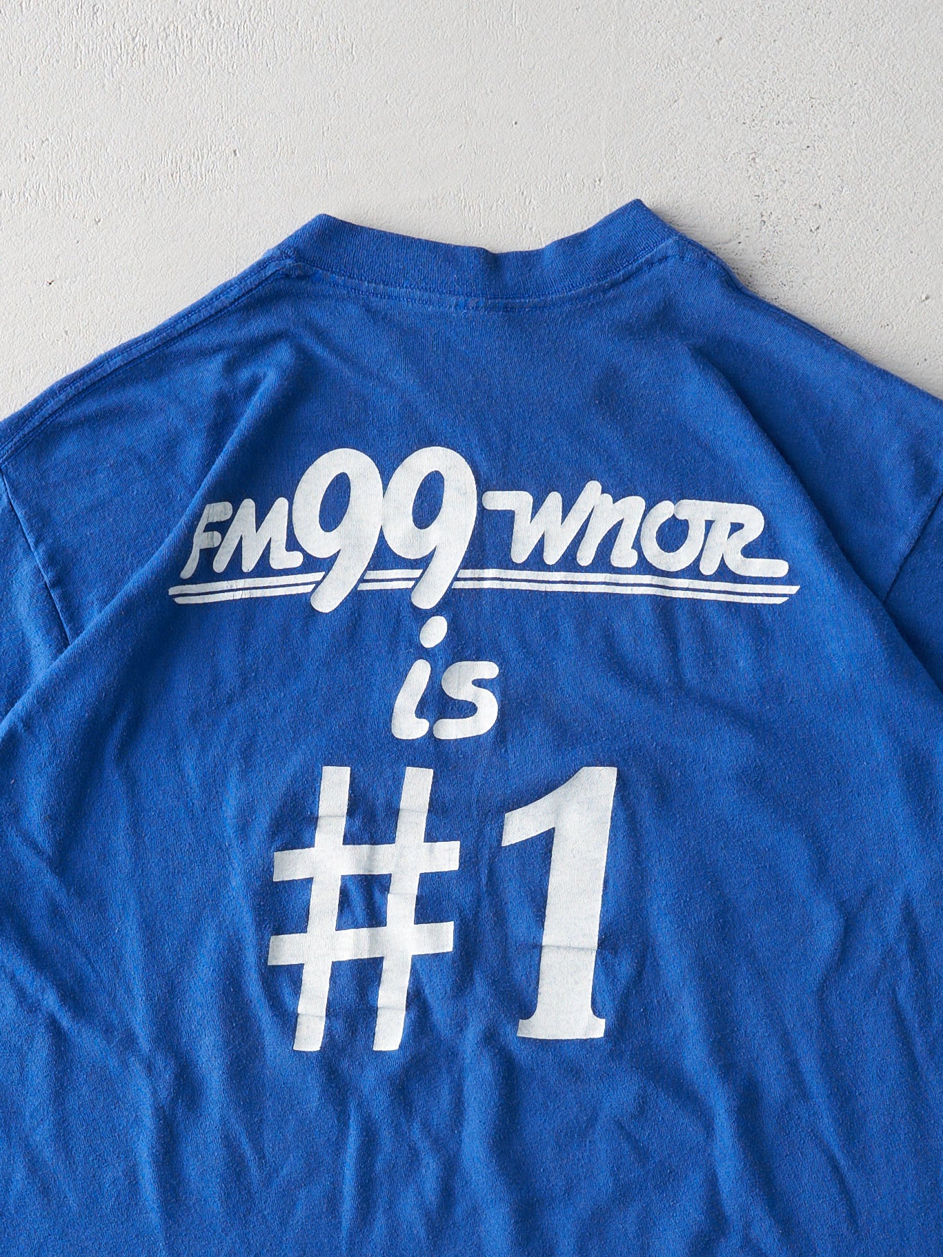 Vintage 83' Royal Blue FM99 Rock Station Single Stitch Tee (M)