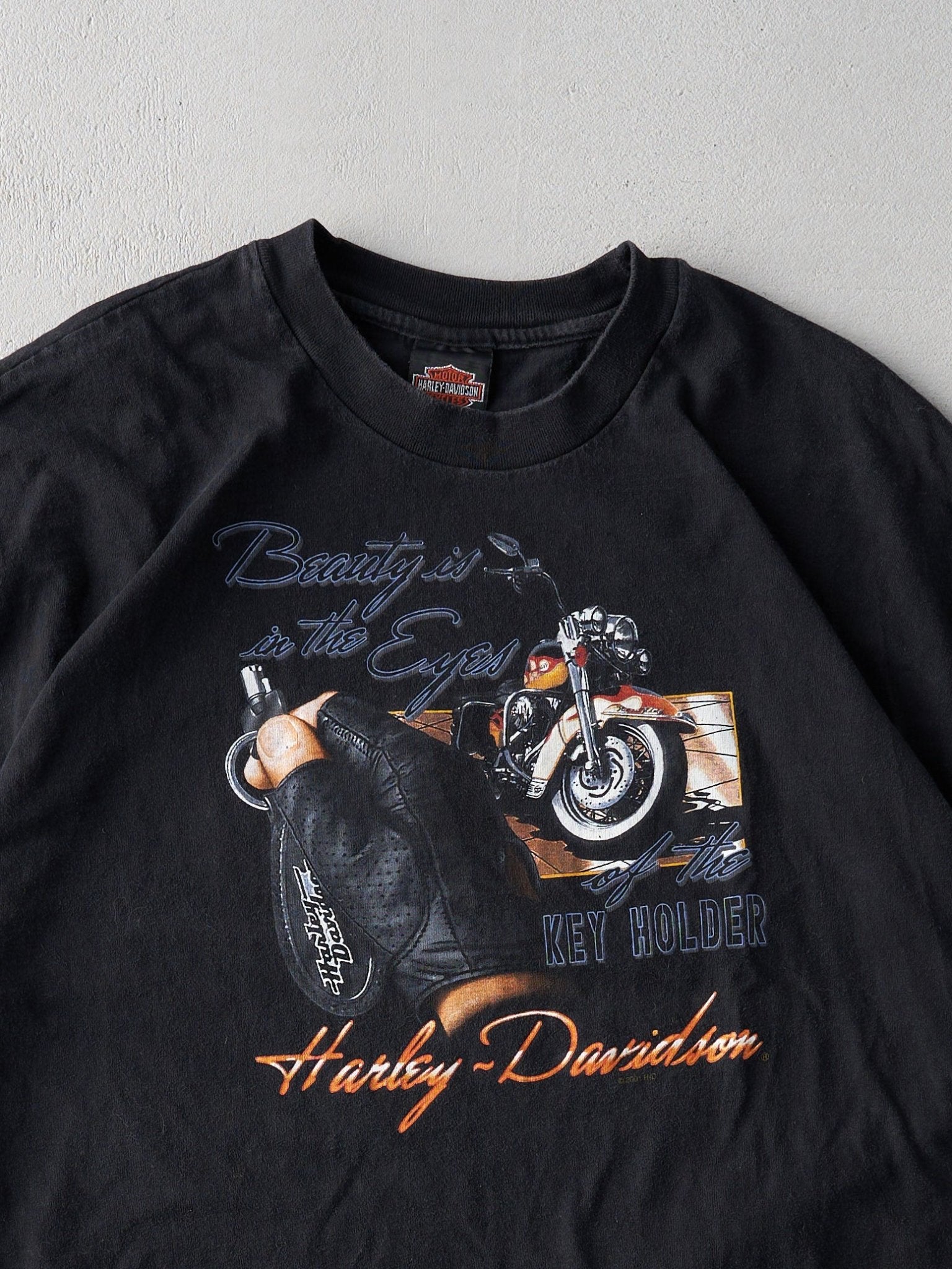 Vintage 01' Black North Carolina Harley Davidson Biker Tee (L)