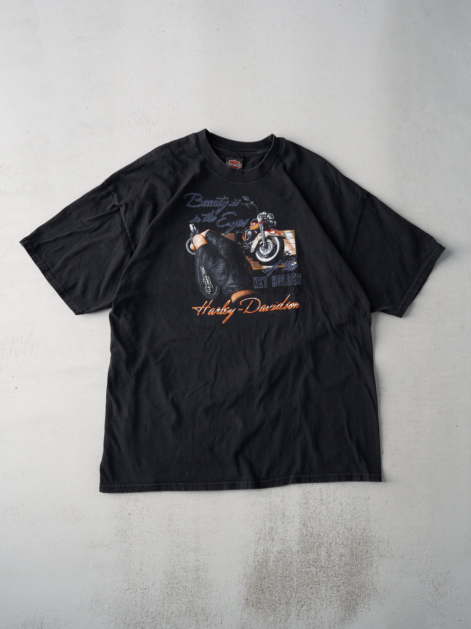 Vintage 01' Black North Carolina Harley Davidson Biker Tee (L)