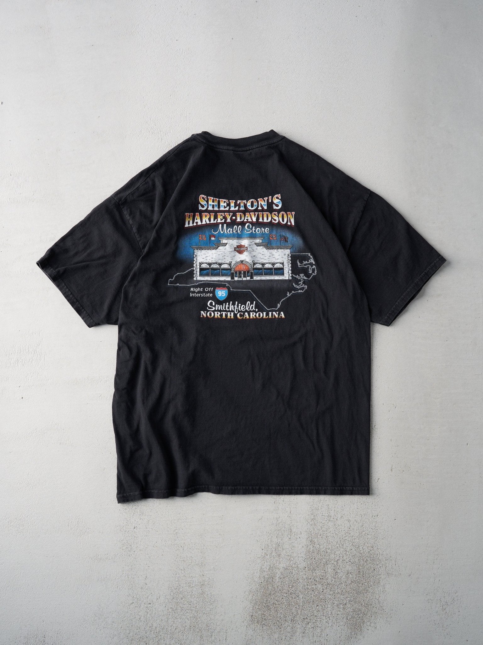 Vintage 01' Black North Carolina Harley Davidson Biker Tee (L)