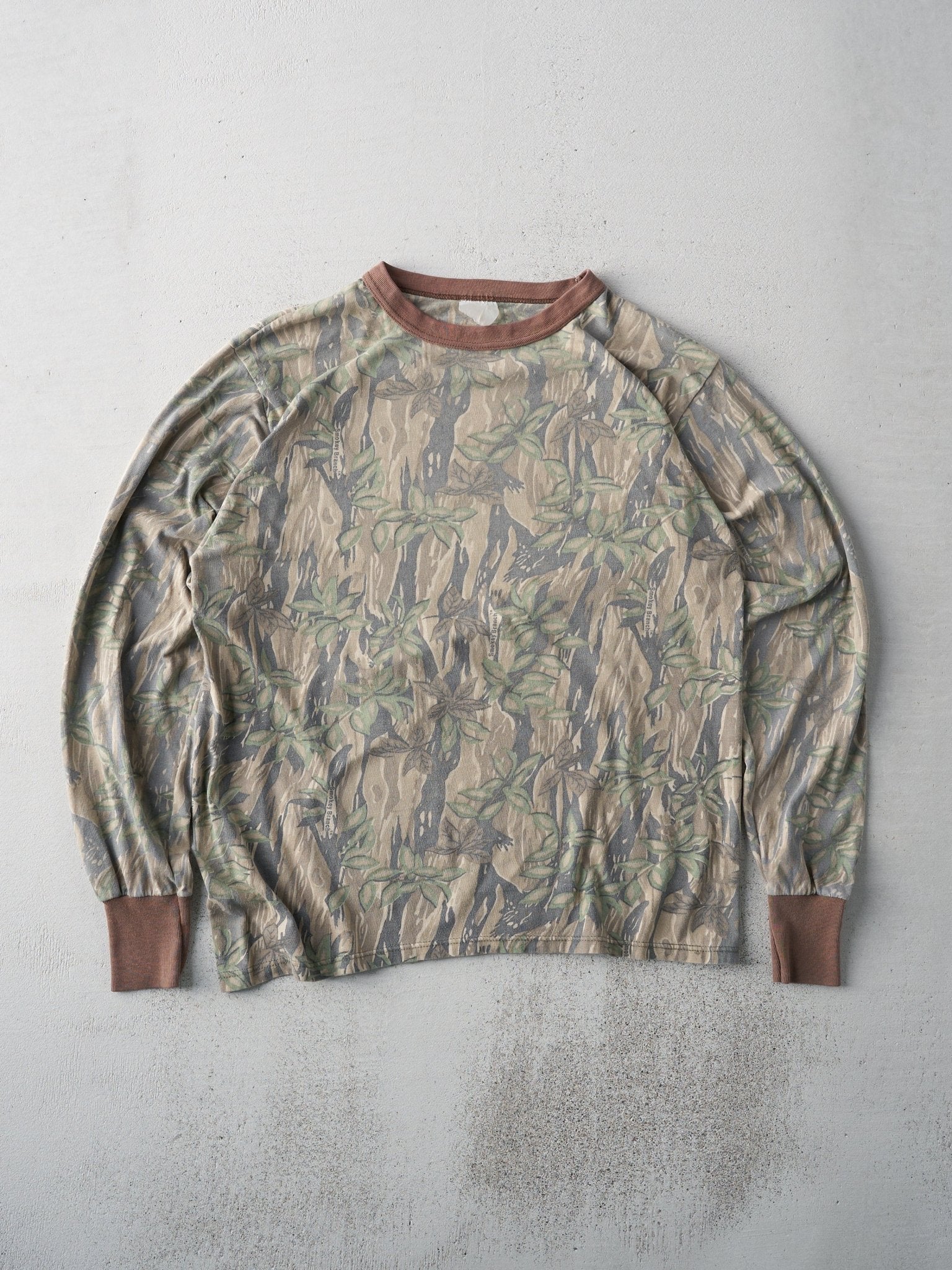 Vintage 90s Smokey Branch Camo Long Sleeve Shirt (M)