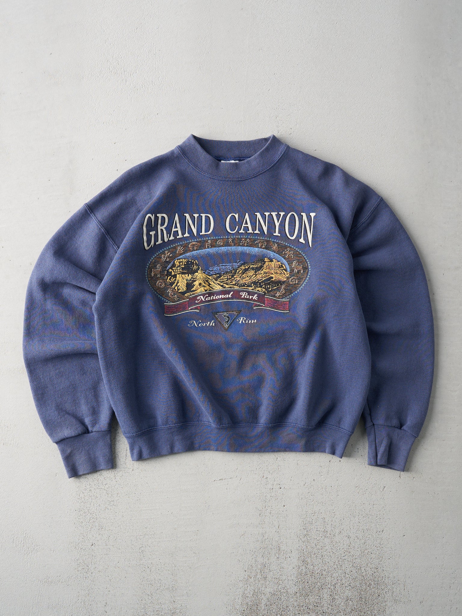 Vintage 90s Faded Blue Grand Canyon Boxy Crewneck (M)