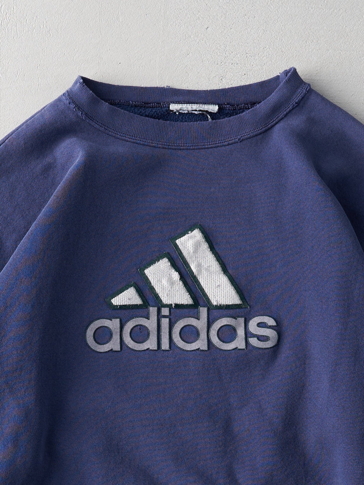 Vintage 90s Navy Blue Adidas Boxy Crewneck (L)