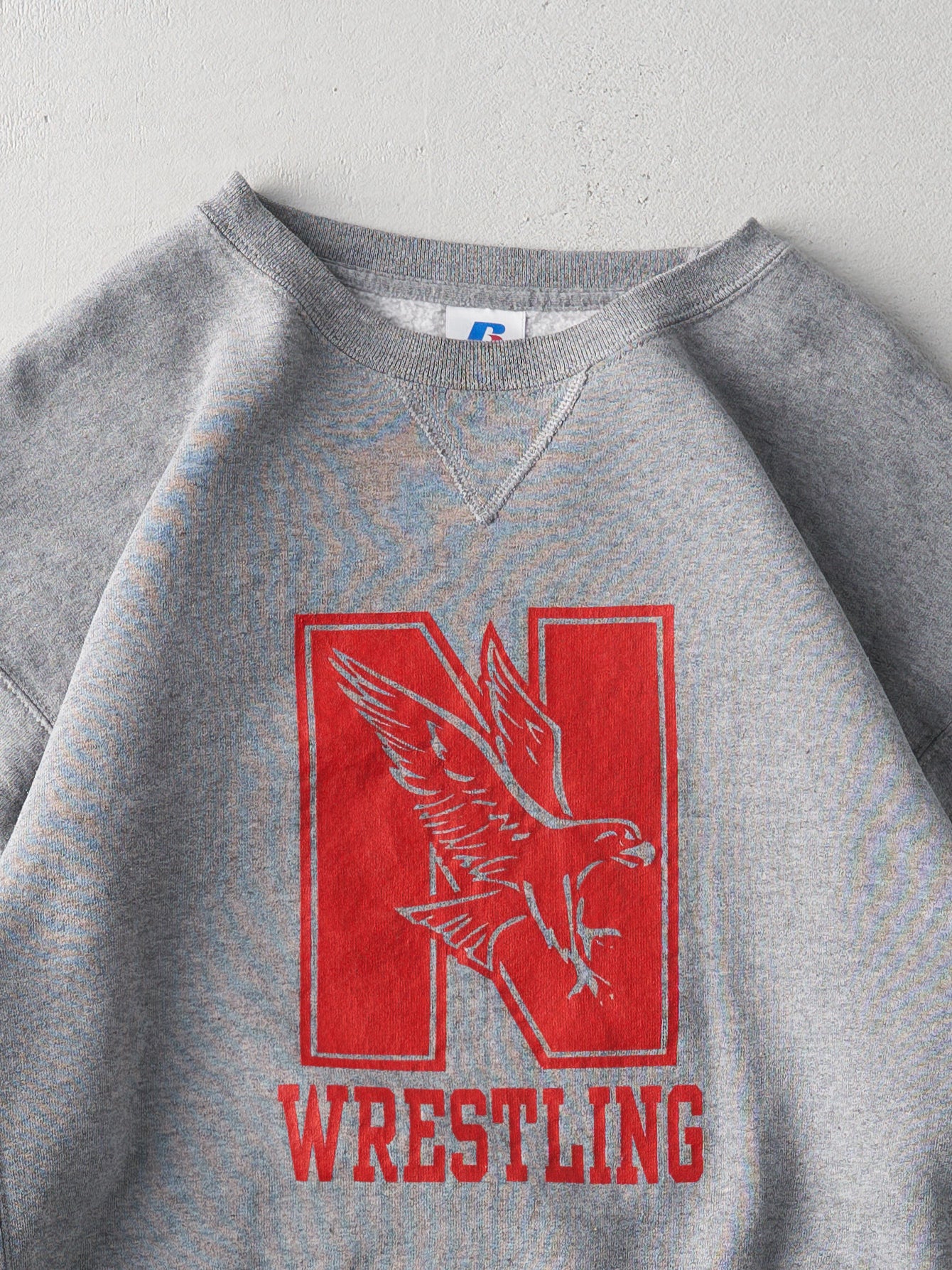 Vintage Grey N Wrestling Russell Athletics Boxy Crewneck (L)