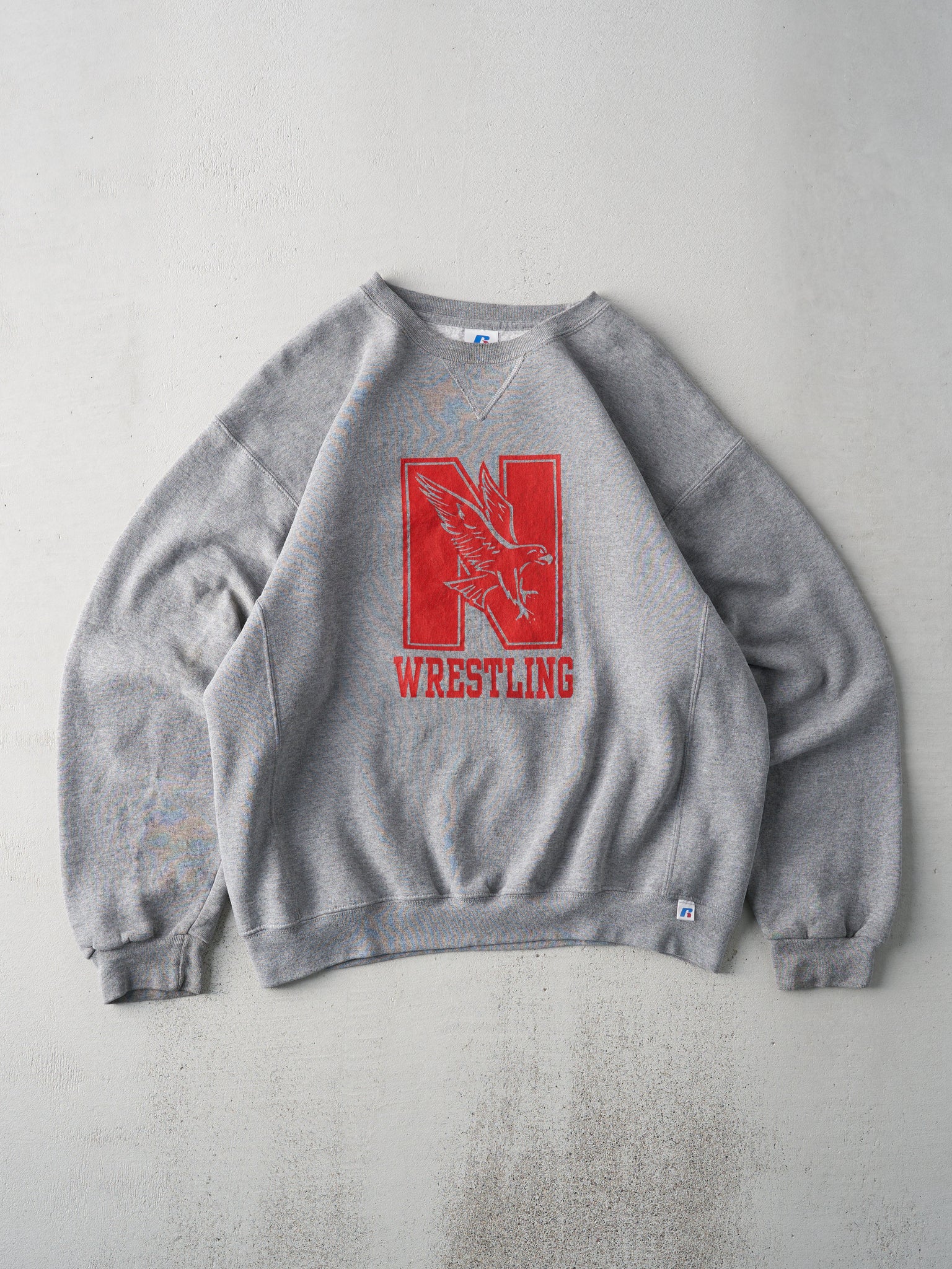 Vintage Grey N Wrestling Russell Athletics Boxy Crewneck (L)