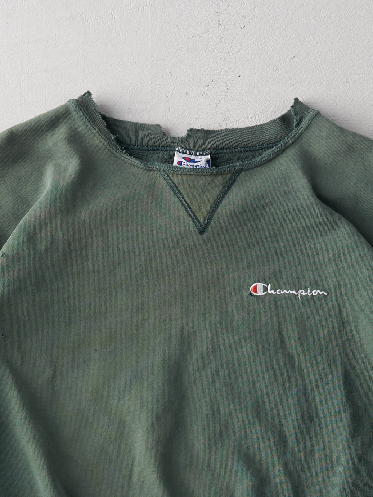 Vintage 90s Faded Forest Green Champion Crewneck (XL)