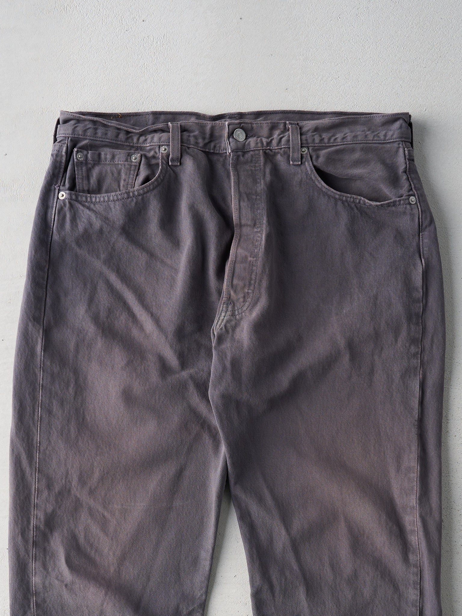 Vintage 90s Faded Charcoal Grey Levis 501s (36x28.5)