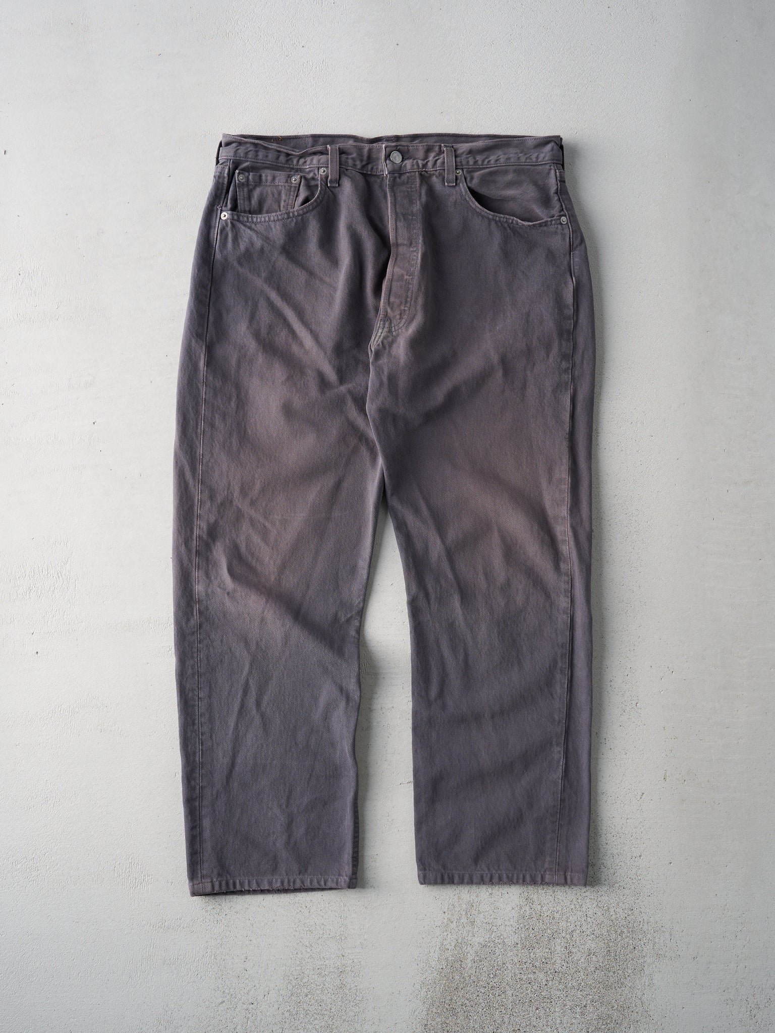 Vintage 90s Faded Charcoal Grey Levis 501s (36x28.5)