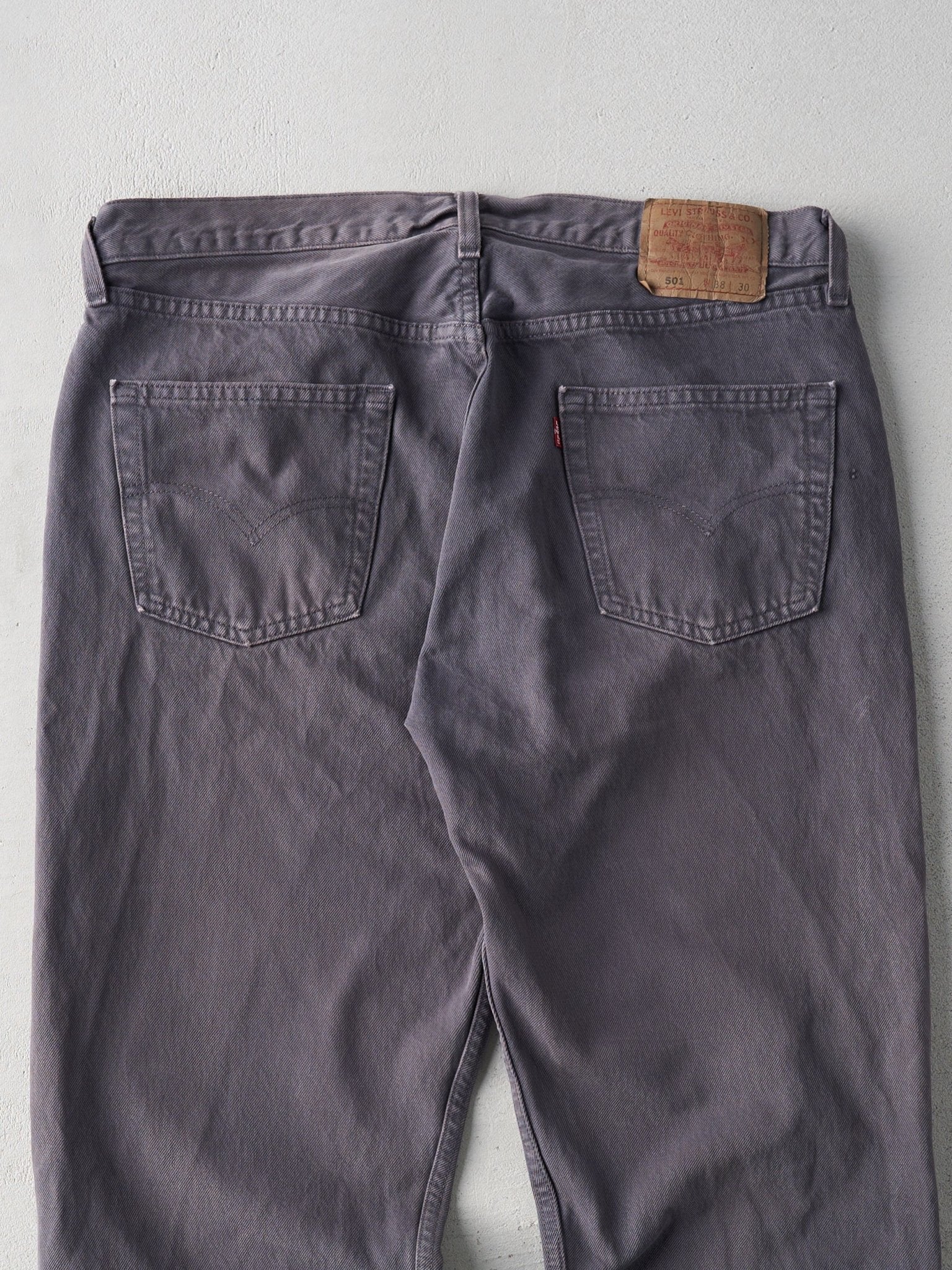Vintage 90s Faded Charcoal Grey Levis 501s (36x28.5)