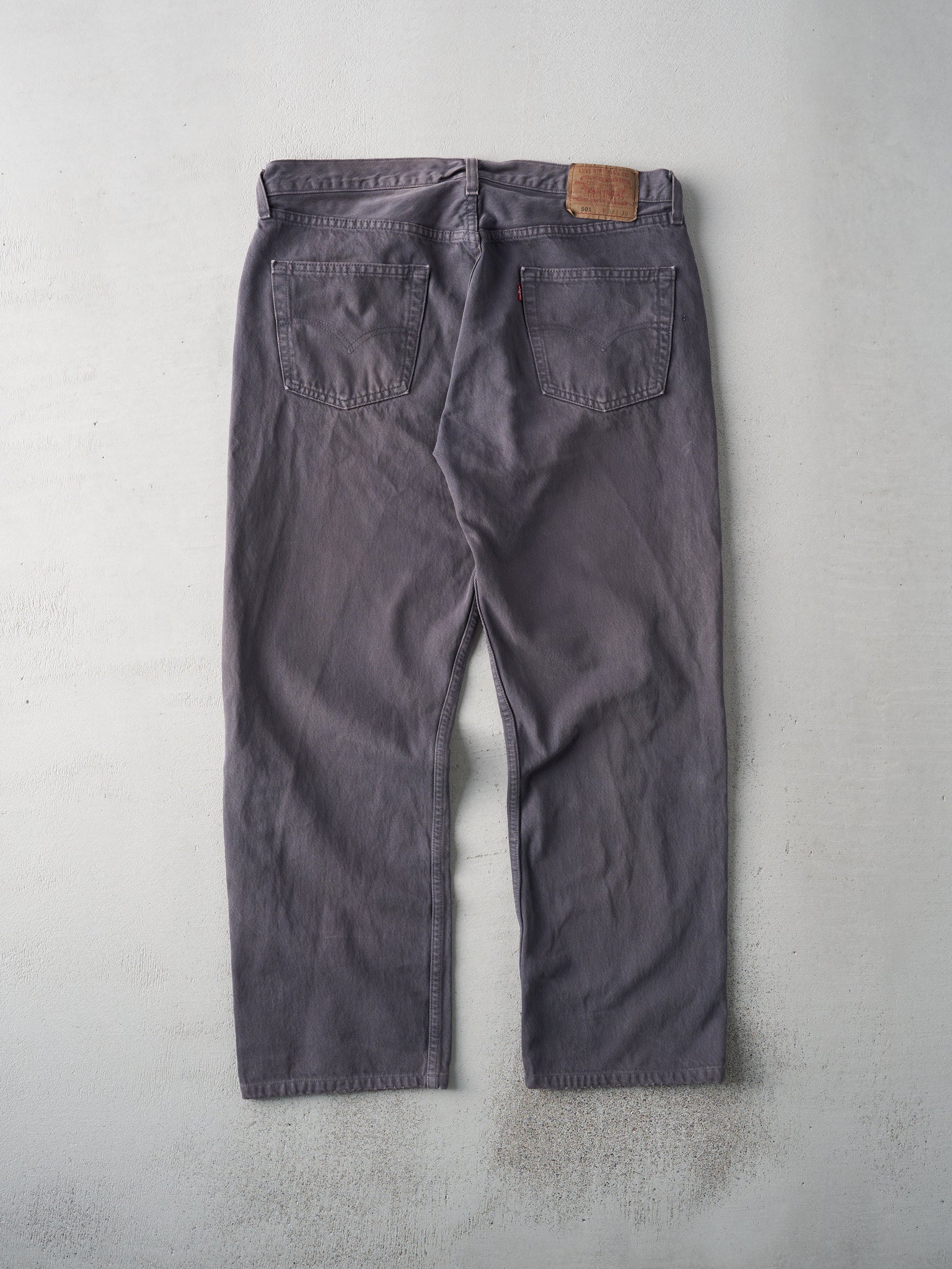 Vintage 90s Faded Charcoal Grey Levis 501s (36x28.5)