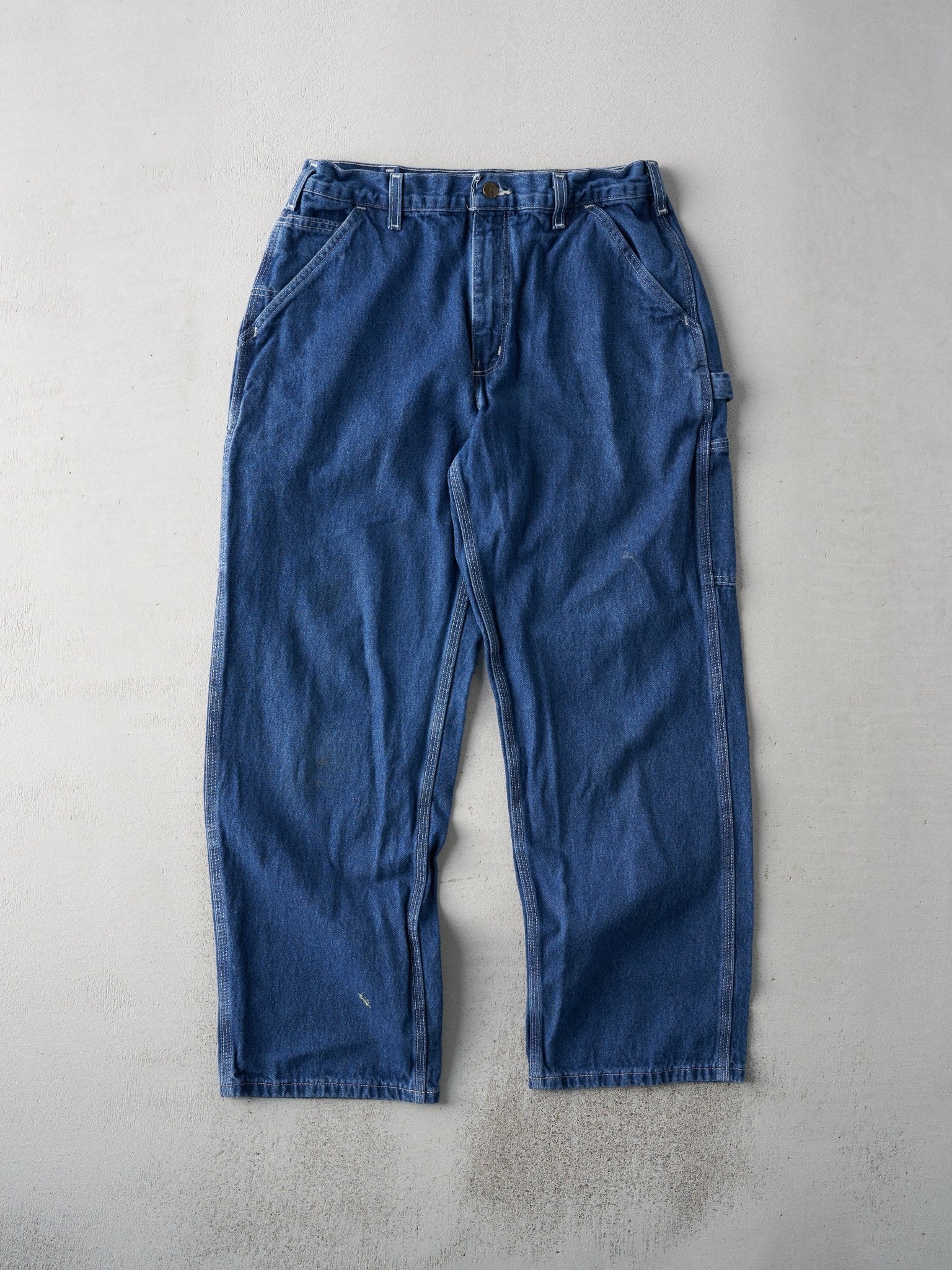 Vintage Y2K Dark Wash Carhartt Dungaree Carpenter Pants (32x29)