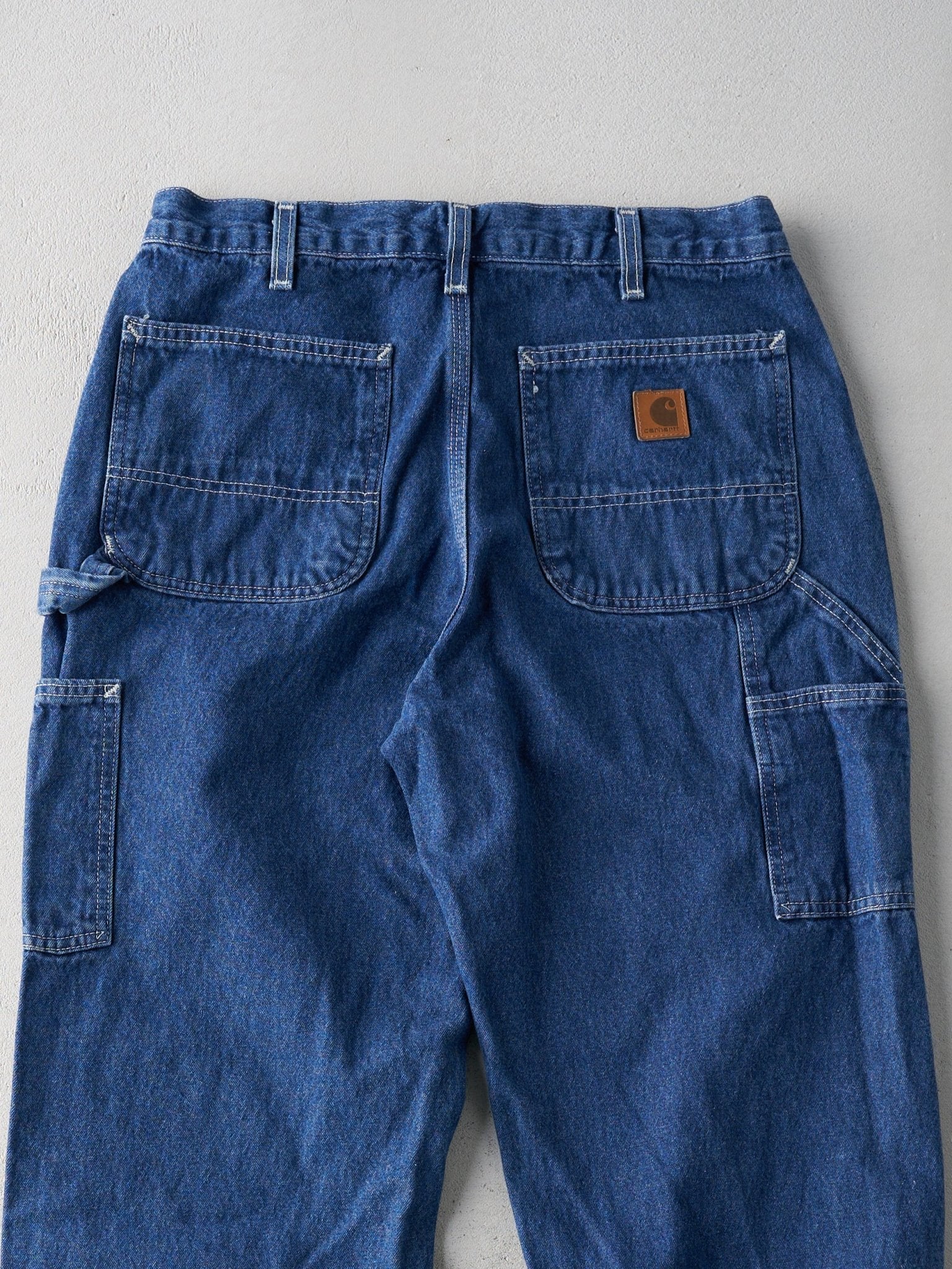 Vintage Y2K Dark Wash Carhartt Dungaree Carpenter Pants (32x29)
