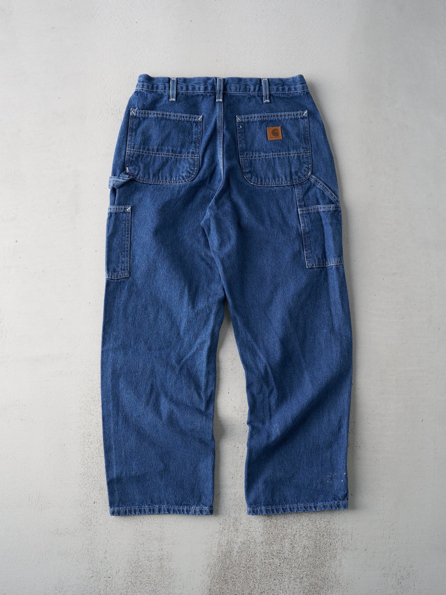 Vintage Y2K Dark Wash Carhartt Dungaree Carpenter Pants (32x29)