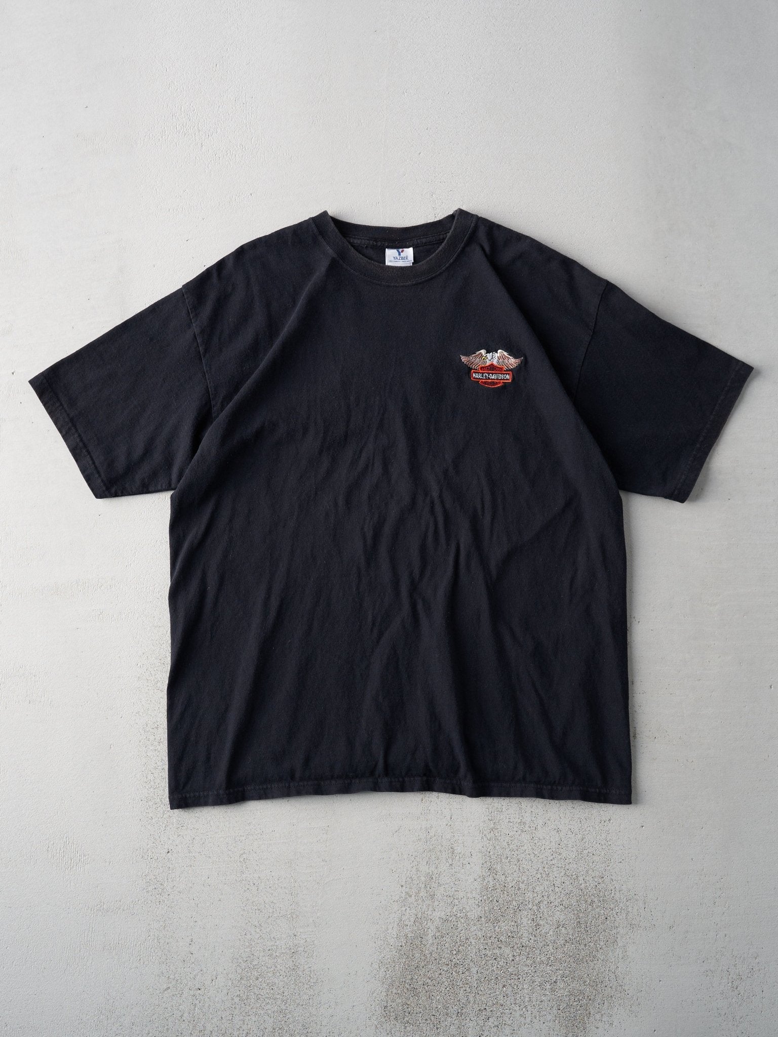 Vintage 90s Black Harley Davidson Embroidered Mexico Bootleg Tee (M/L)