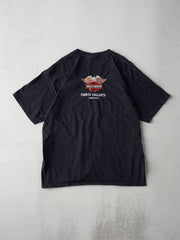 Vintage 90s Black Harley Davidson Embroidered Mexico Bootleg Tee (M/L)