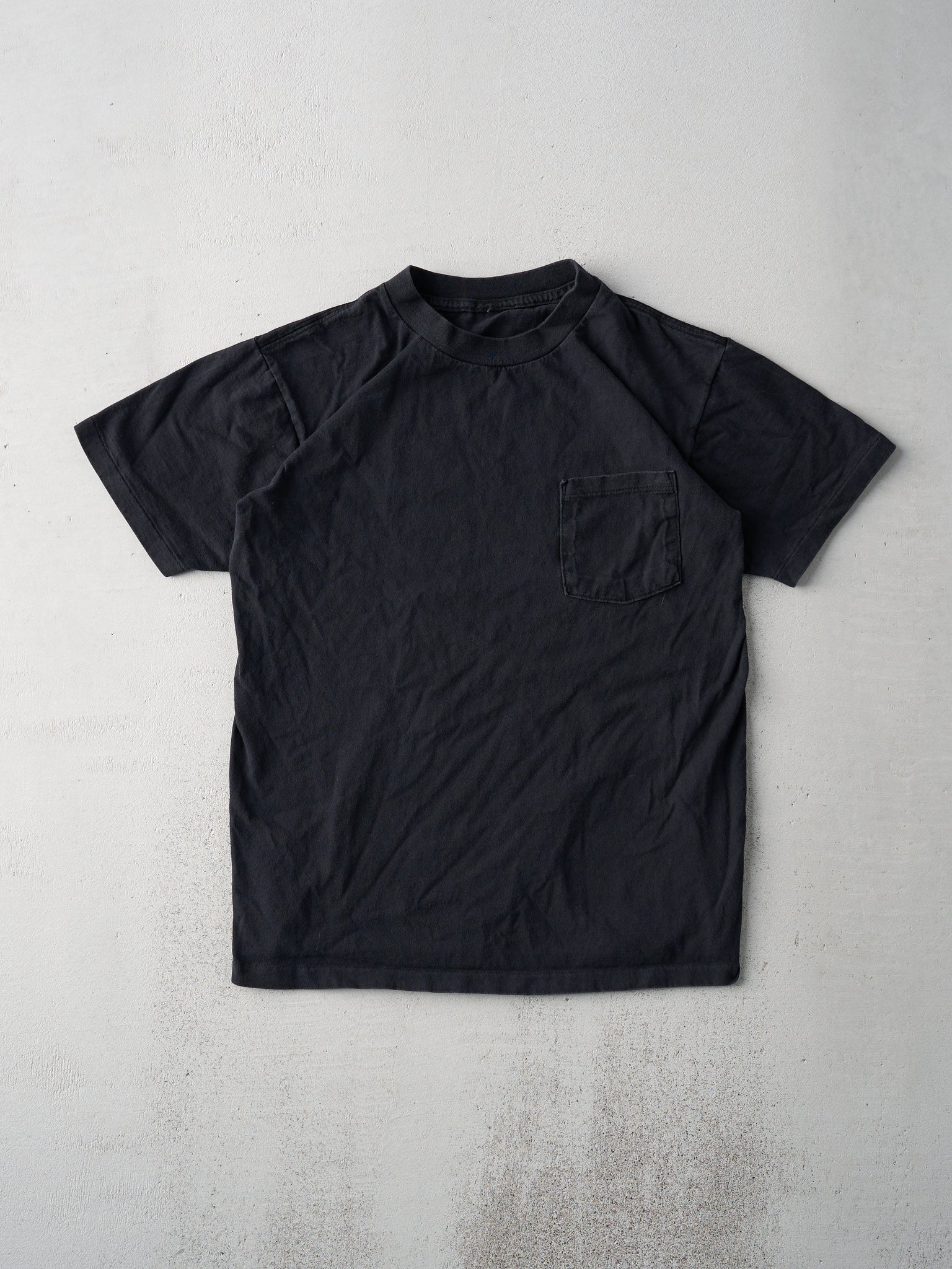 Vintage 90s Black Single Stitch Blank Pocket Tee (S)