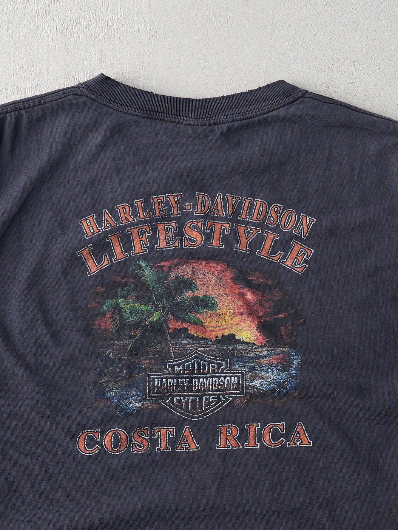 Vintage 07' Black Harley Davidson Costa Rica Cut Off Boxy Tank (S/M)