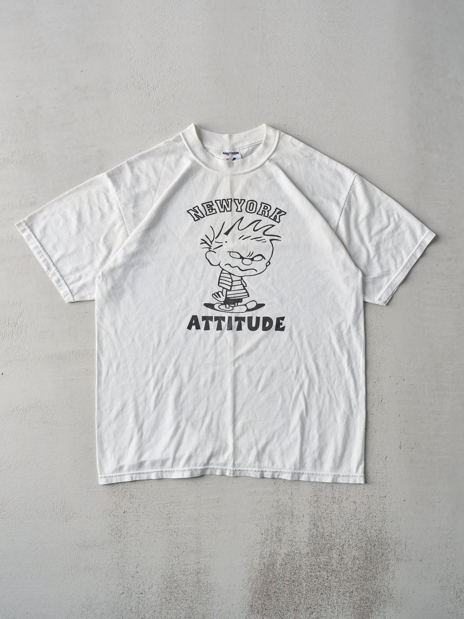 Vintage 90s White New York Attitude Tee (M/L)