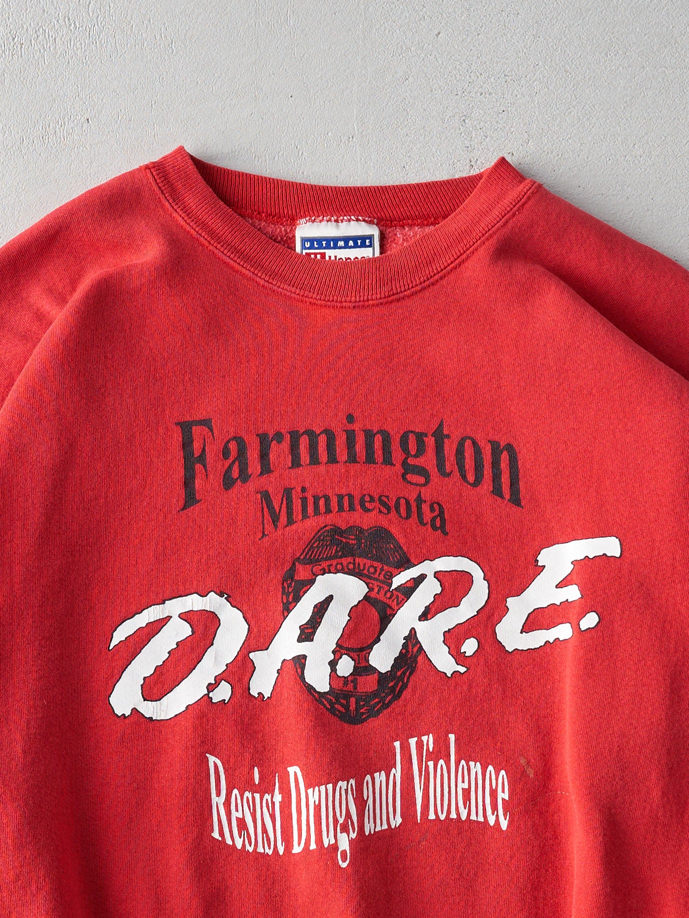 Vintage 90s Red D.A.R.E. Boxy Crewneck (XL)