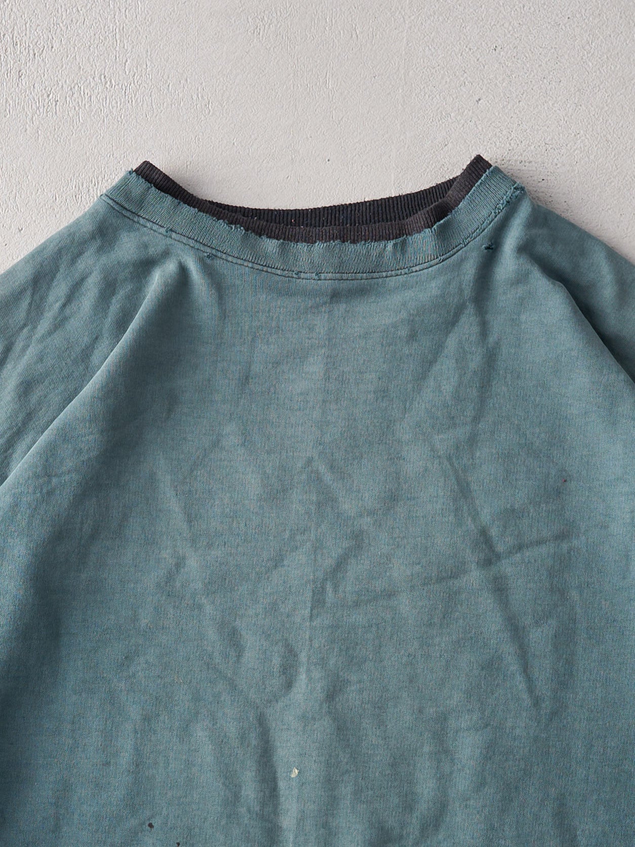 Vintage 90s Faded Green Boxy Blank Crewneck (XXL)