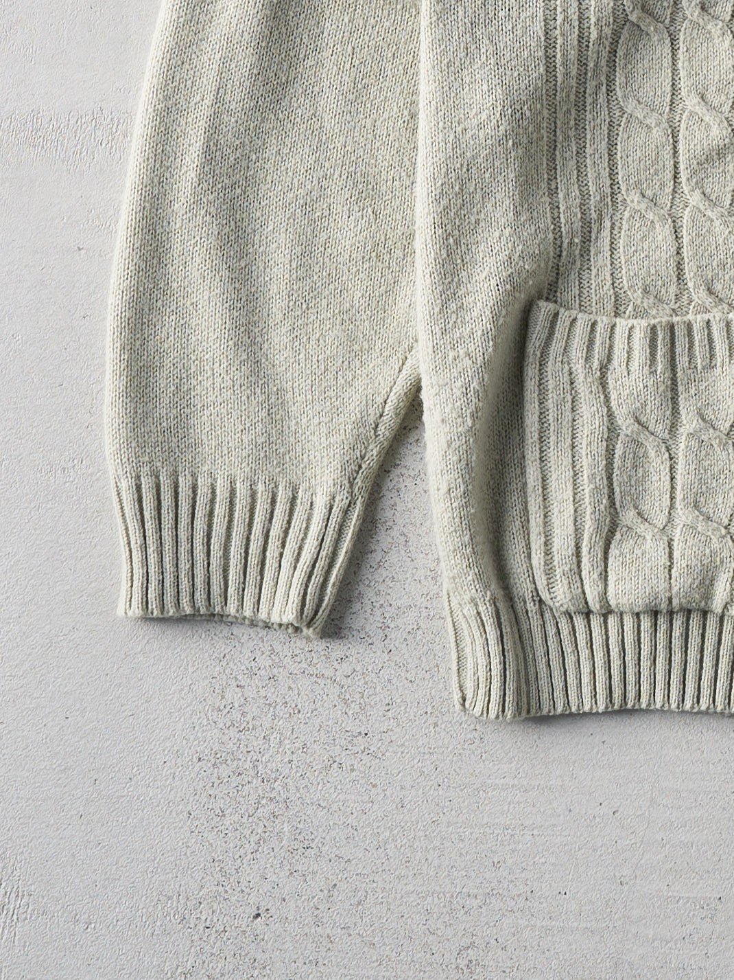 Vintage 80s Beige Alison Craig Cable Knit Cardigan (M)