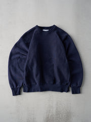 Vintage 90s Navy Boxy Blank Crewneck (L/XL)