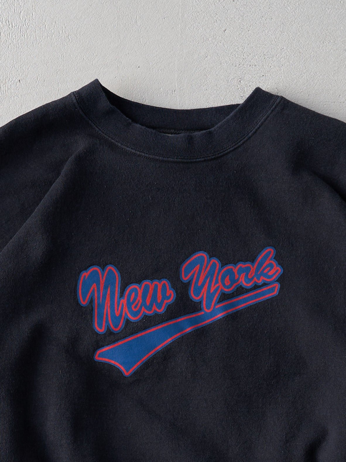 Vintage 90s Black New York Boxy Crewneck (XL)