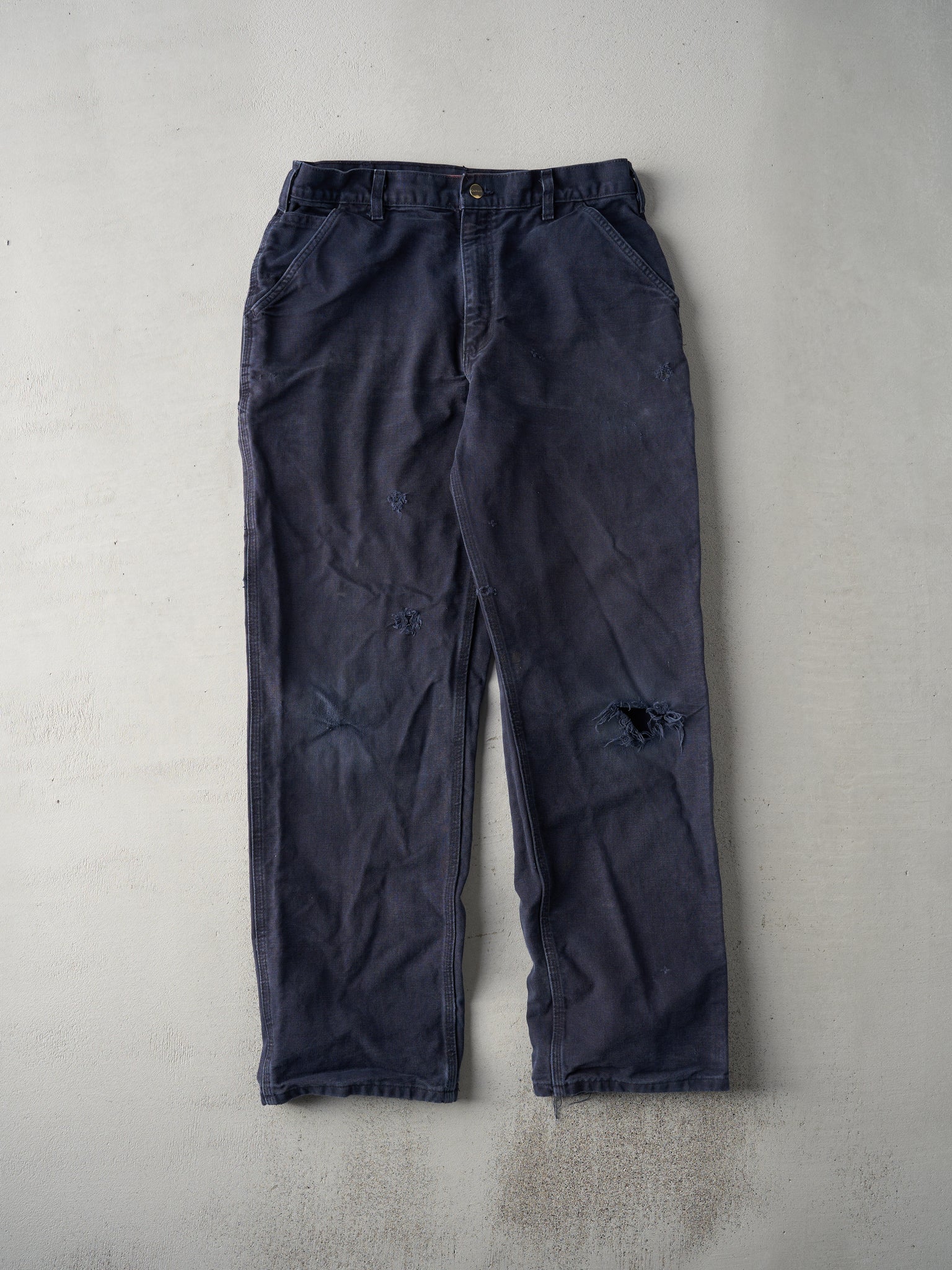 Vintage Y2K Navy Dungaree Fit Carhartt Carpenter Pants (33x32)