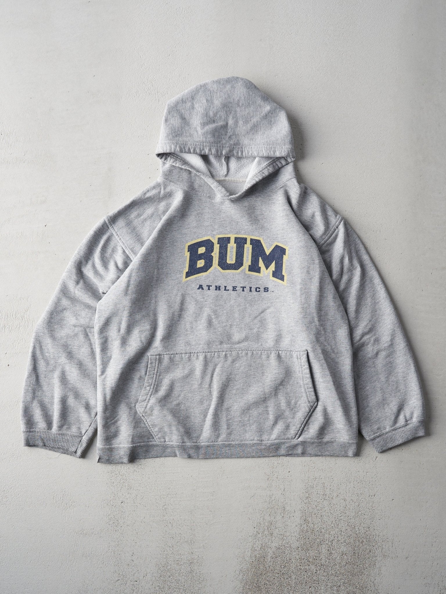 Vintage 90s Grey BUM Athletics Boxy Hoodie (L)