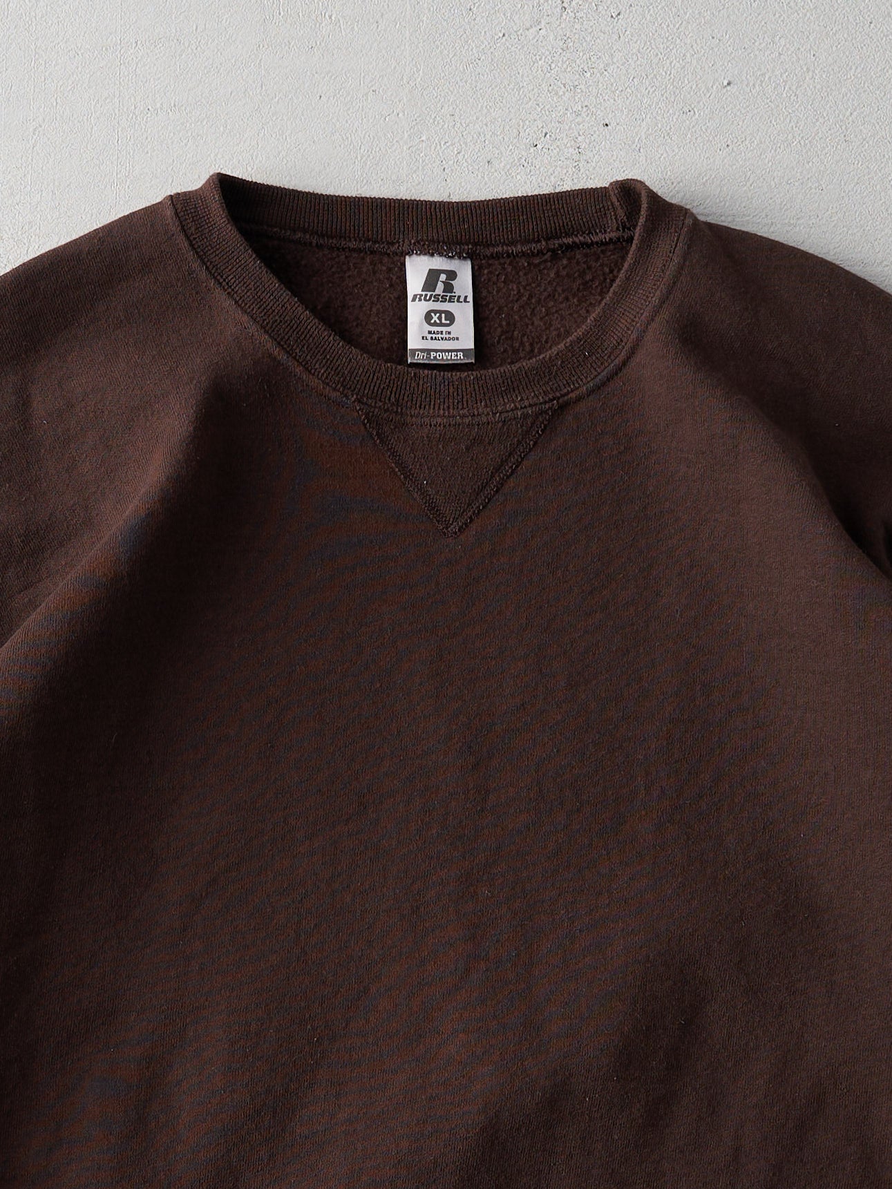 Vintage Chocolate Brown Blank Russell Athletics Boxy Crewneck (L/XL)