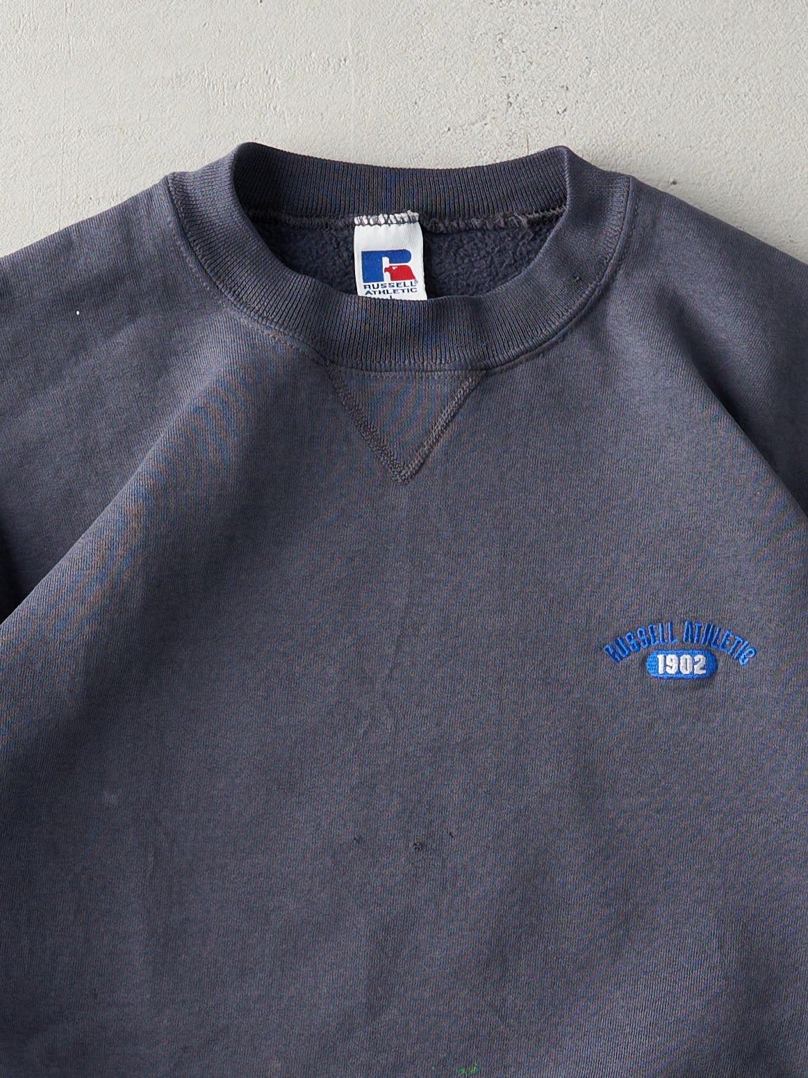 Vintage 90s Washed Grey Russell Athletics Crewneck (L)