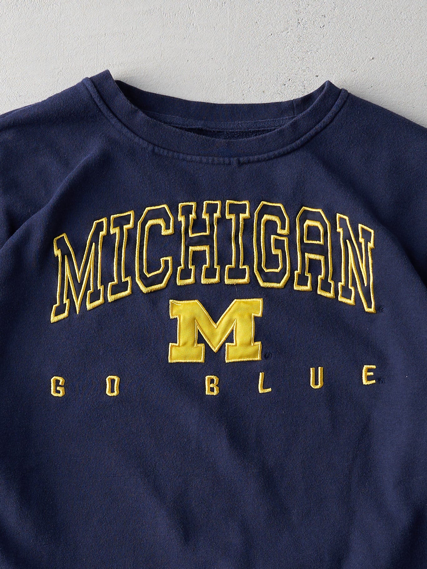 Vintage 90s Navy University of Michigan Boxy Crewneck (L)